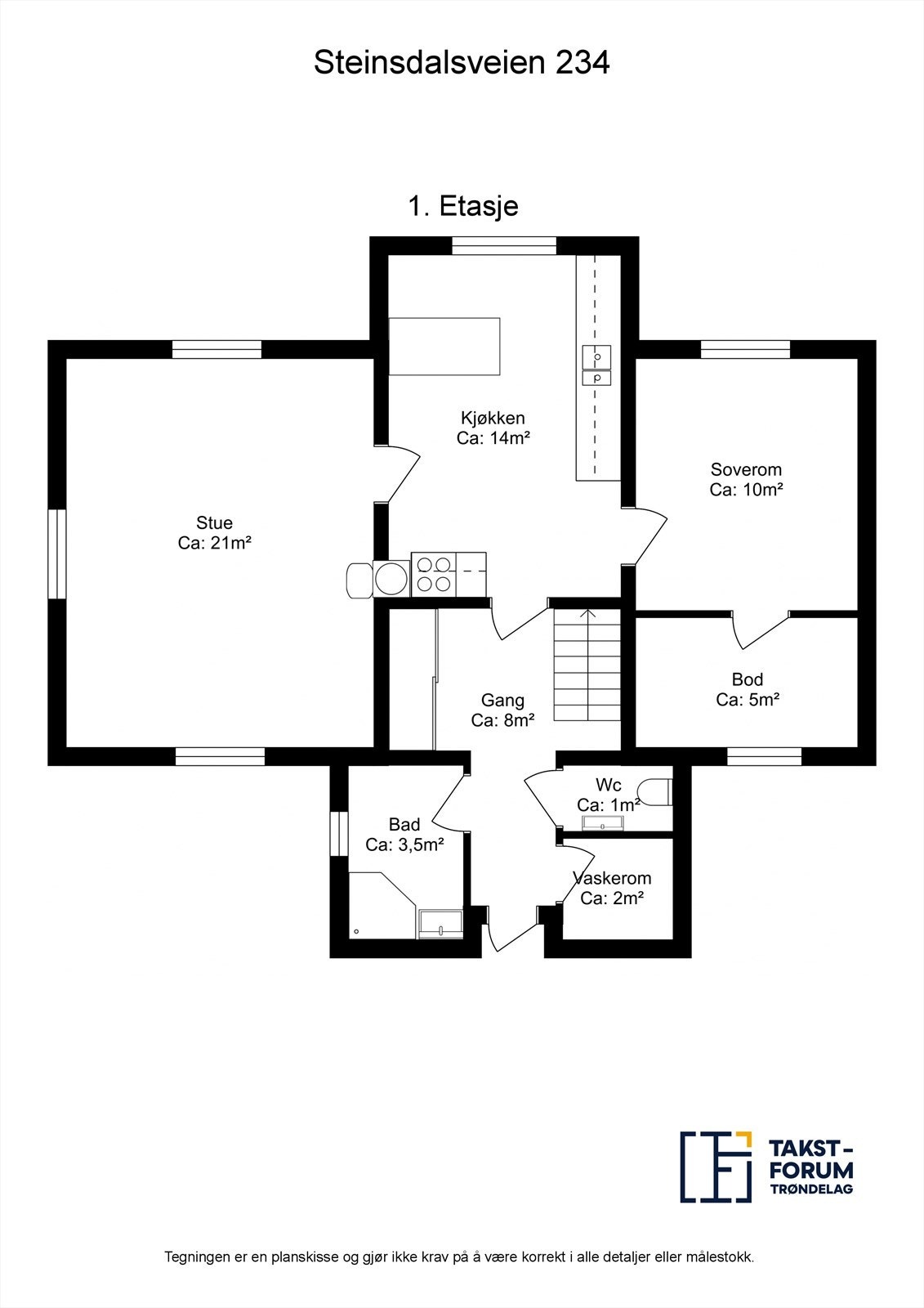 Planskisse 1. etg Galleribilde