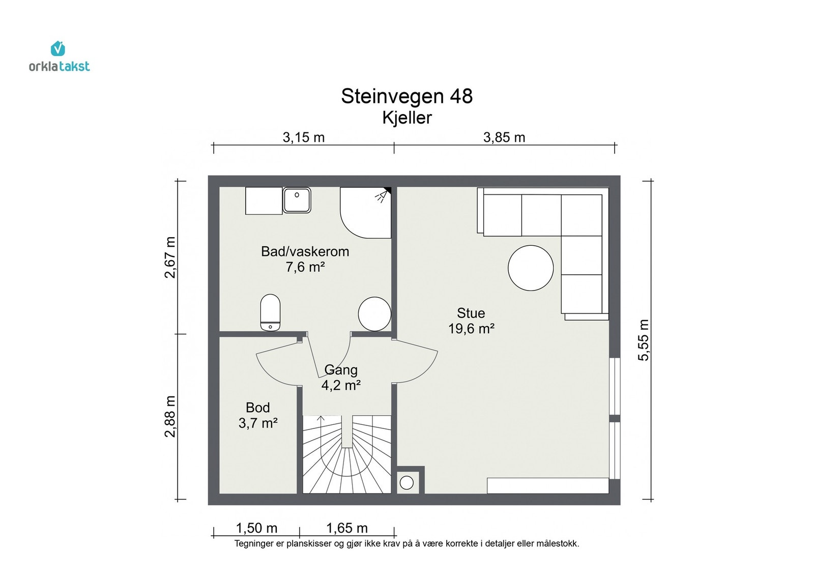 Planskisse kjeller Galleribilde