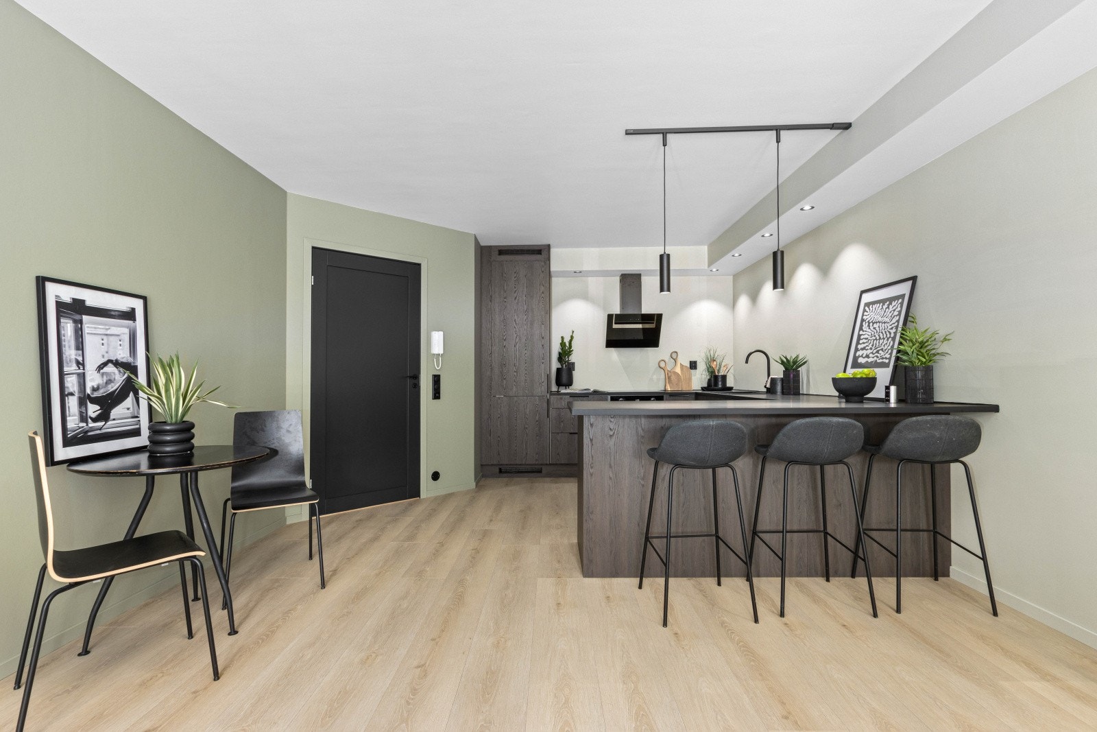 Åpen stue/kjøkkenløsning på 40m². Galleribilde