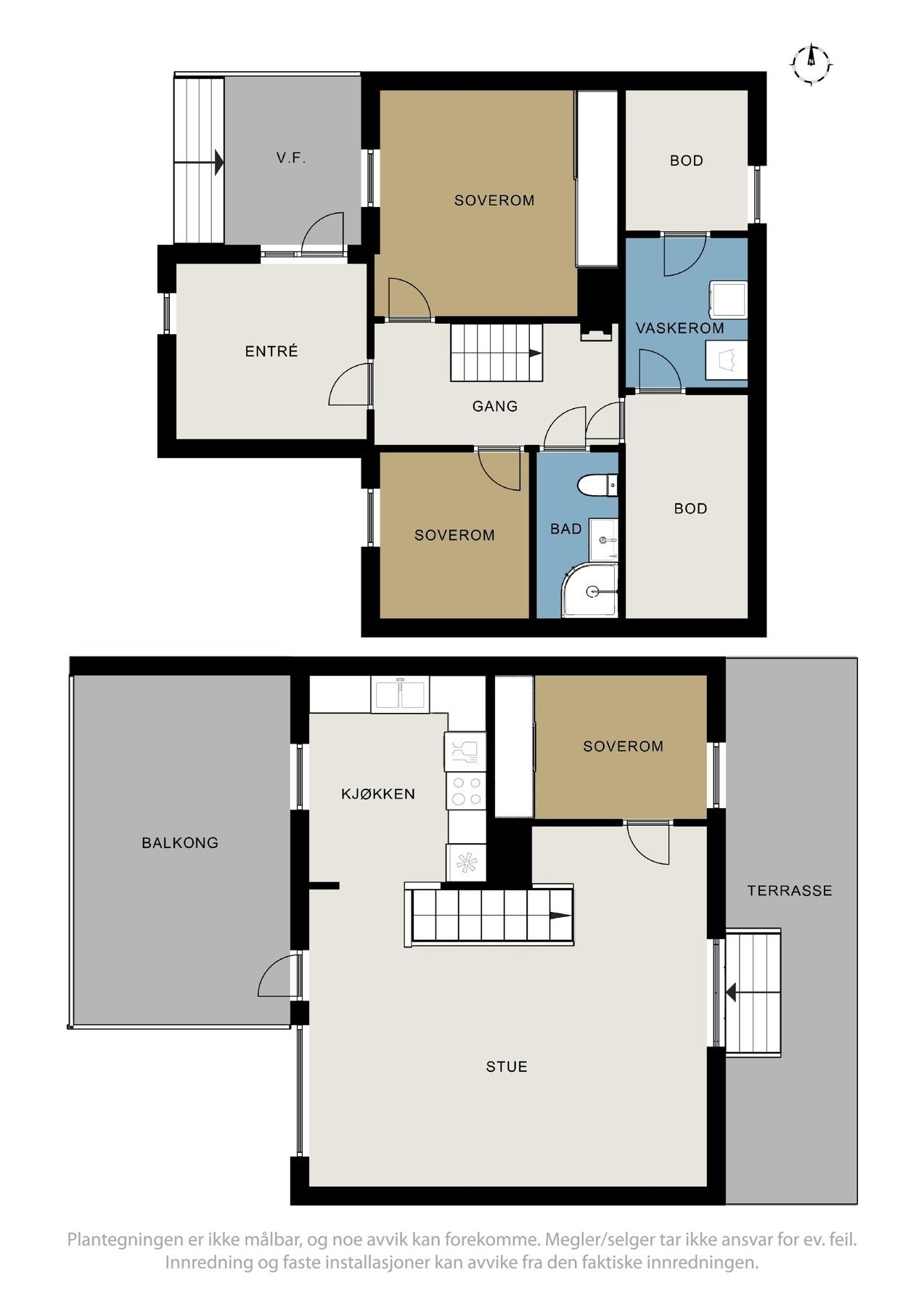 2D-tegninger av hele boligen Galleribilde