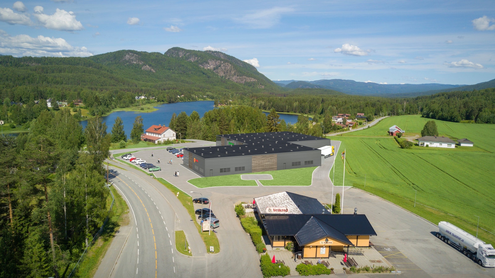 Meget bra beliggenhet på vei til Valdres.
ÅDT på E16 forbi tomten er 2 800 målt i 2018. Galleribilde