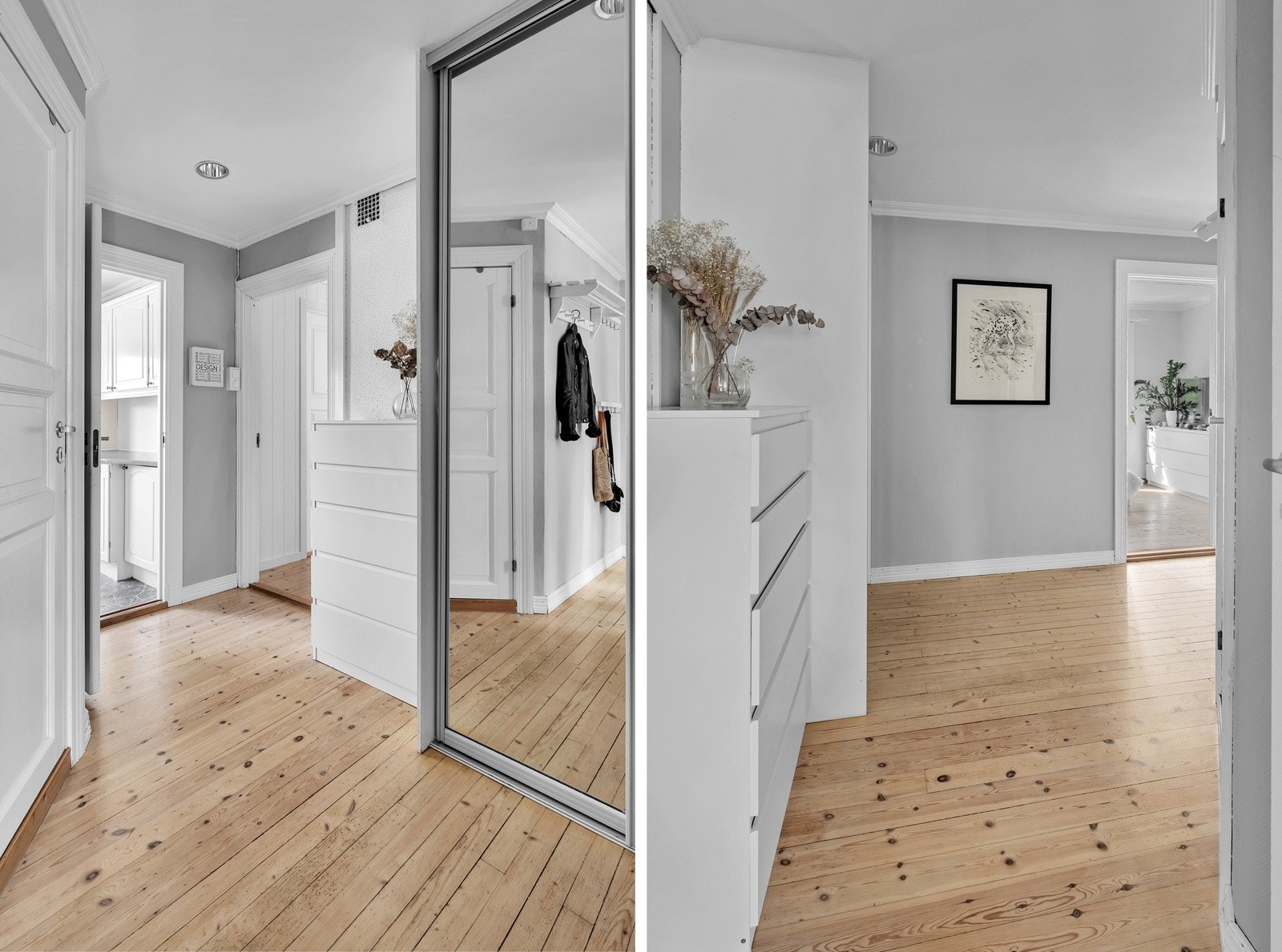 Praktisk skyvedørsgarderobe med speil Galleribilde