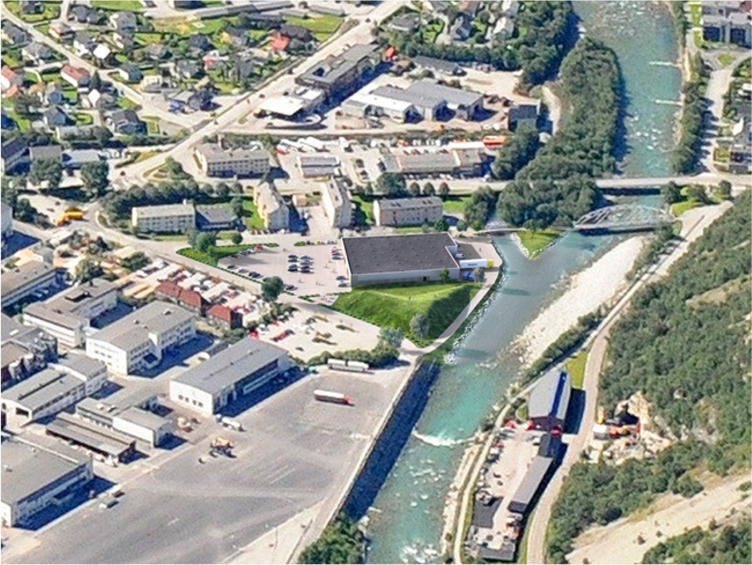 Flyfoto fra nord. Galleribilde