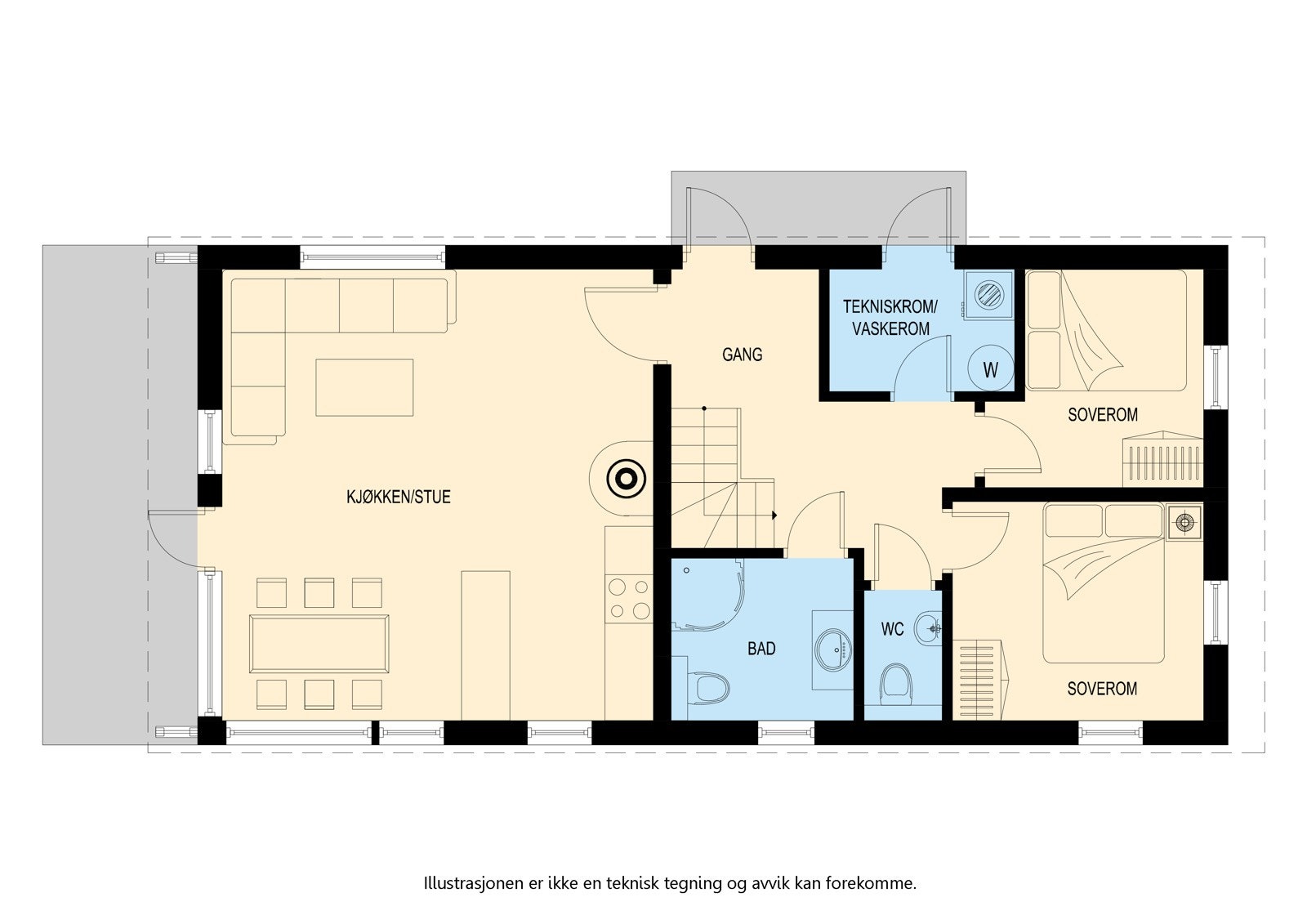 Plantegning 1 plan Galleribilde
