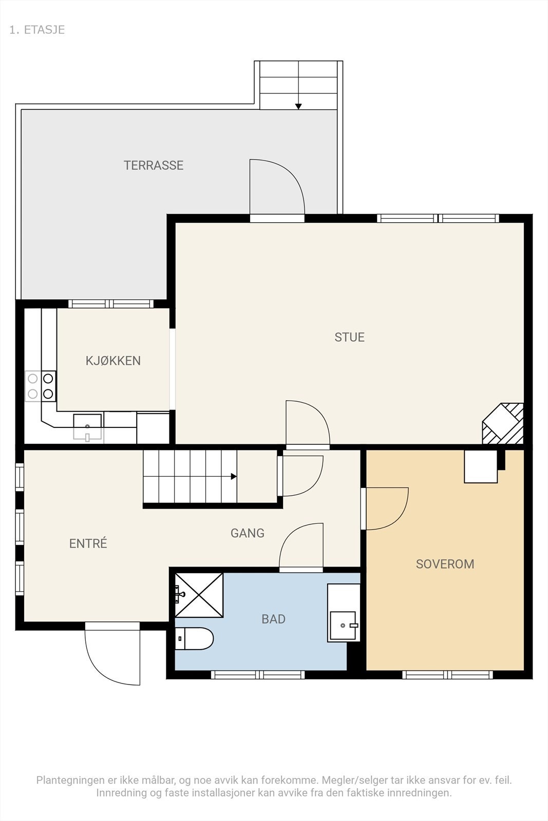 Plantegning av første etasje Galleribilde