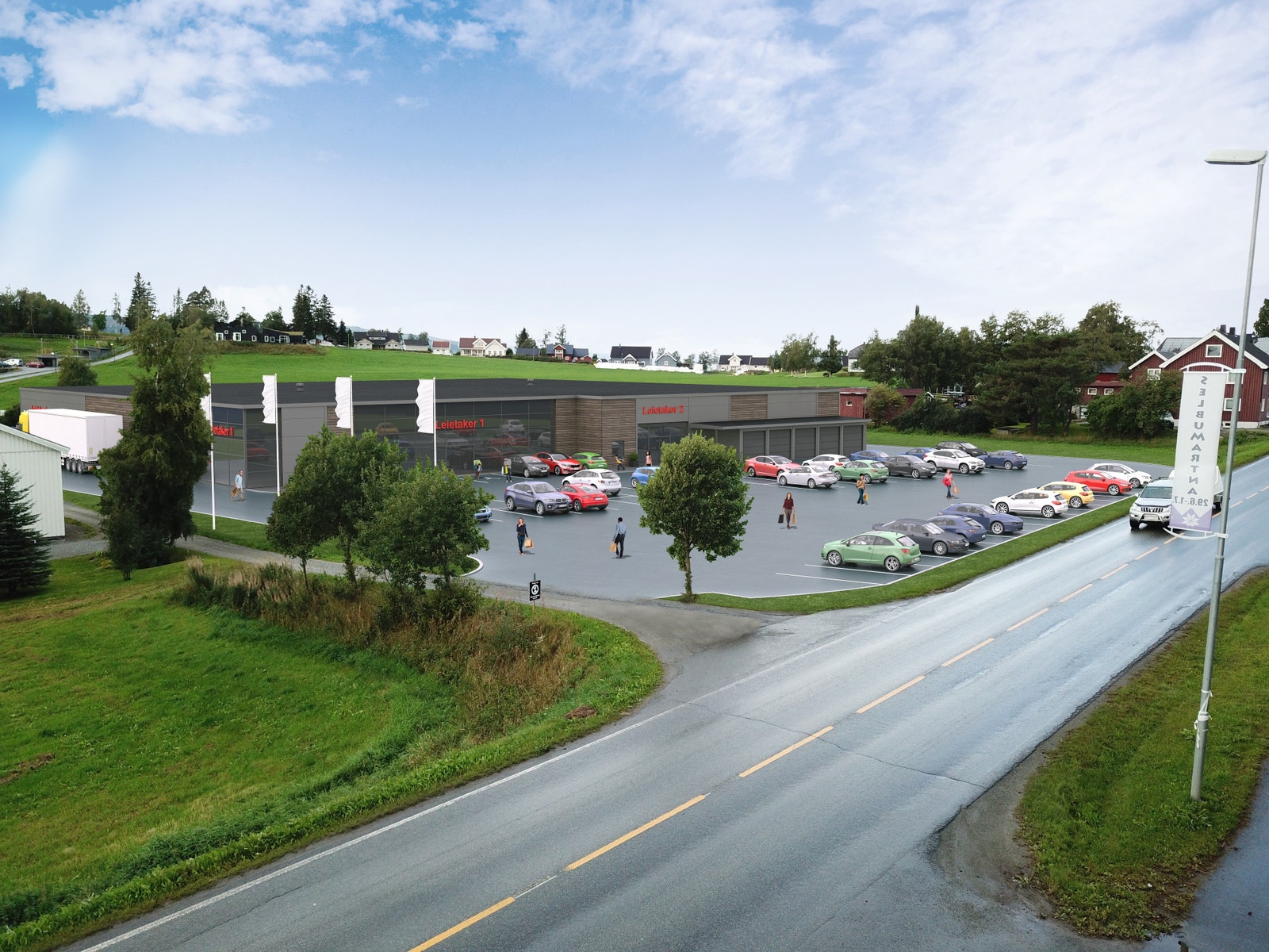 Meget god eksponering mot Selbuvegen. Galleribilde