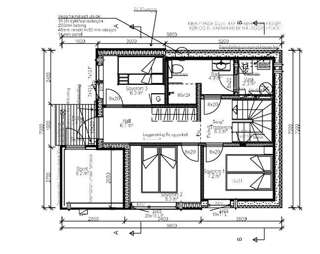 Plantegning hovedetg. Galleribilde