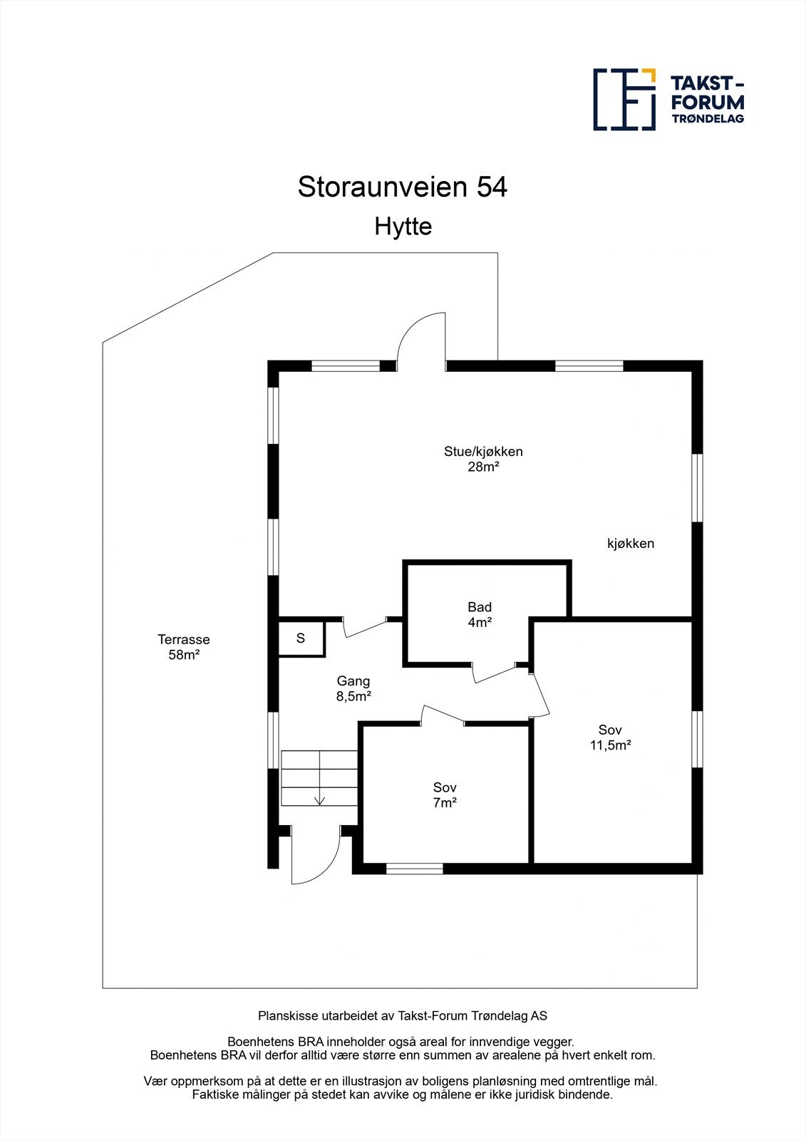 Plantegning hytte Galleribilde