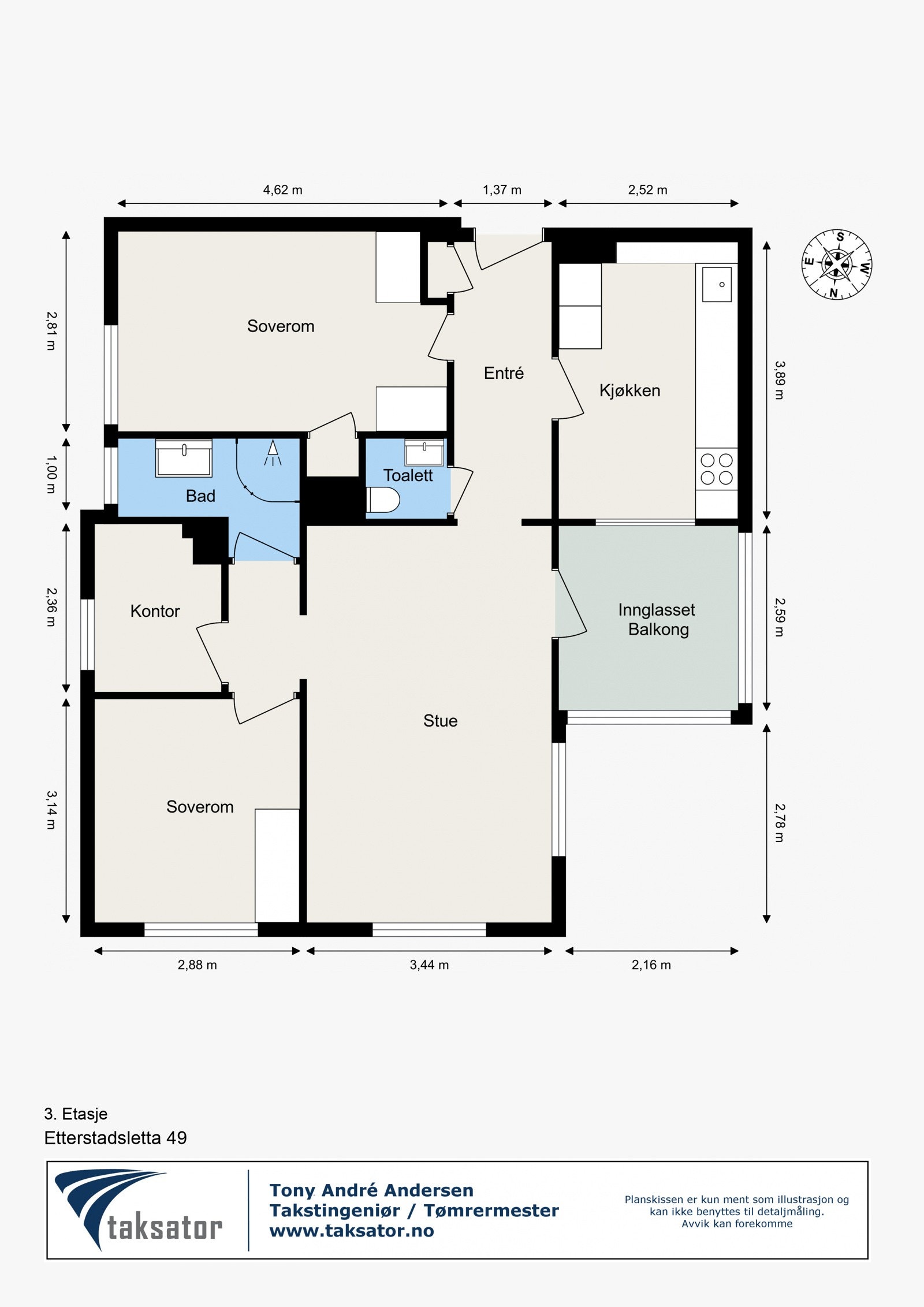 Planskisse 3. Etasje Galleribilde