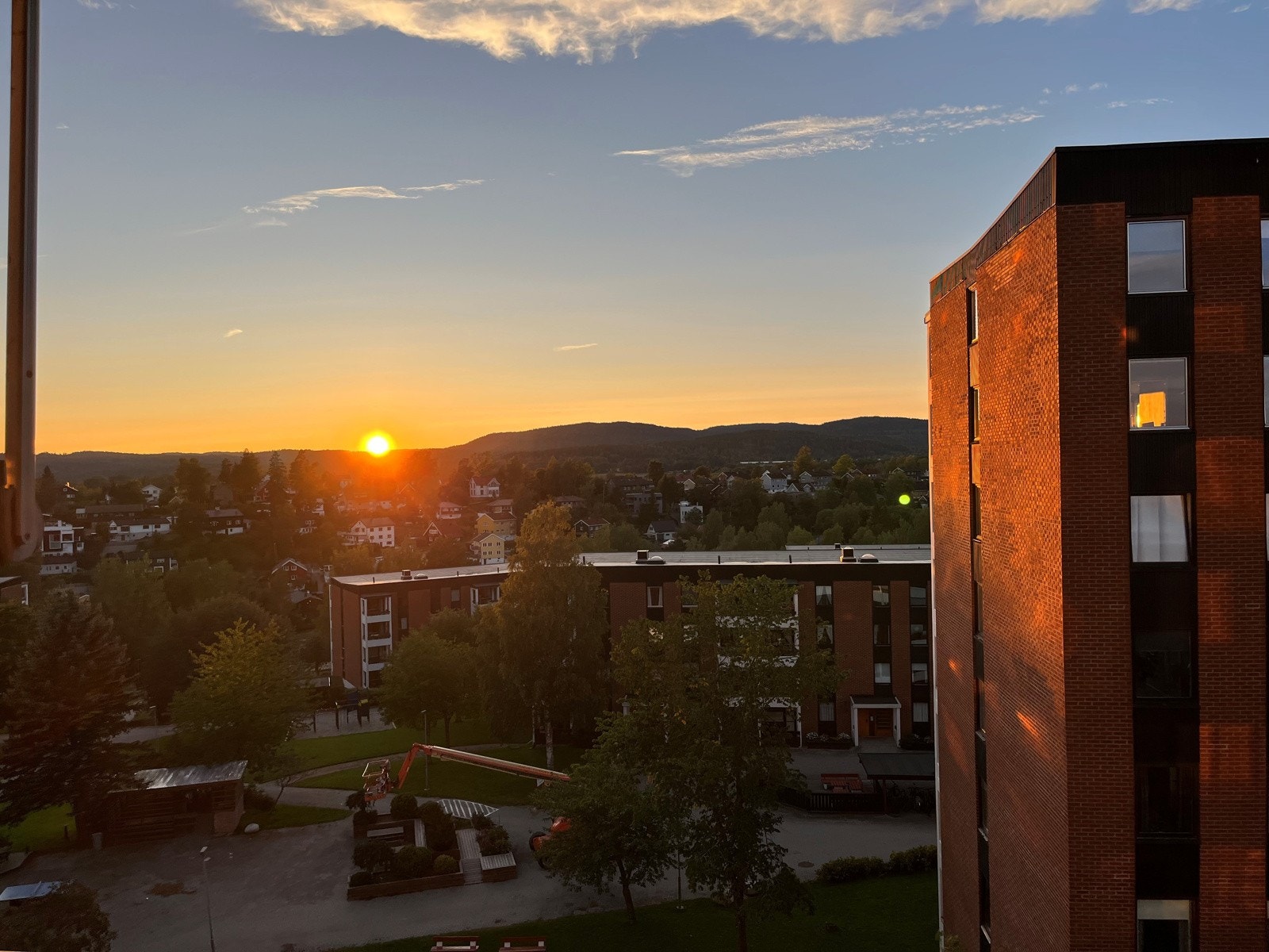 Solnedgang på verandaen en septemberkveld Galleribilde