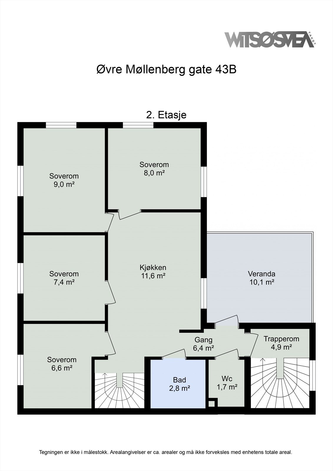 Planskisse andre etasje. Galleribilde