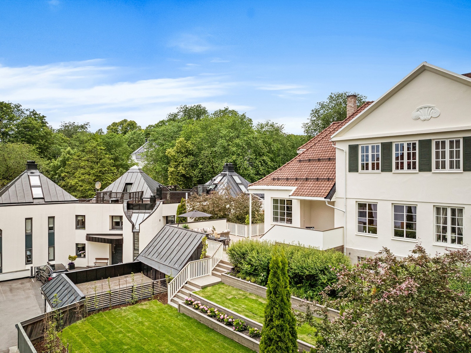 Her vil du bo i et veletablert villaområde på Frogner/Madserud kalt "Det engelske kvarter". Galleribilde