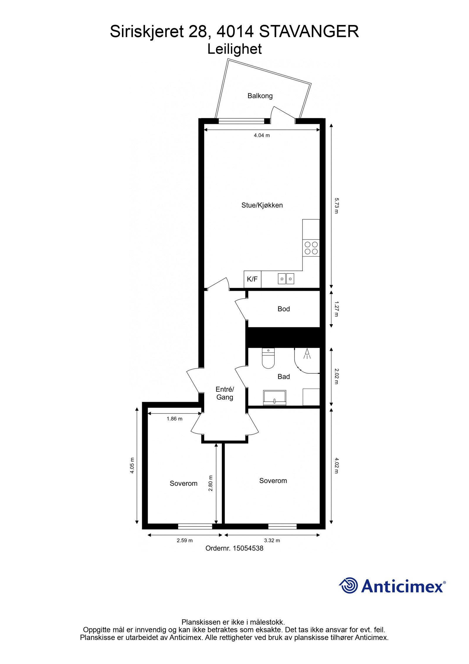 Plantegning | Siriskjeret 28 - 3. etasje Galleribilde