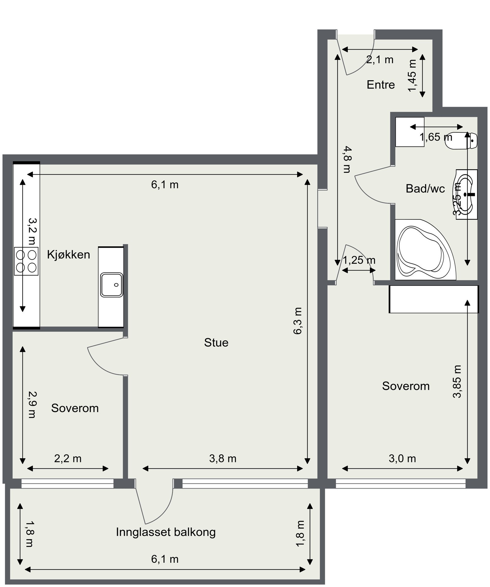 Skisse med mål Galleribilde