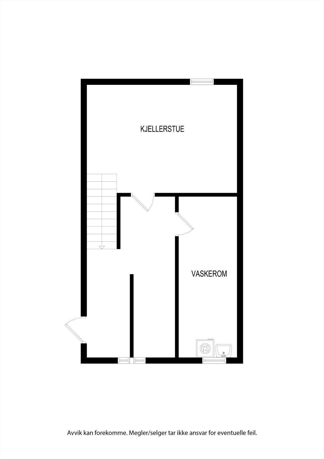 U. et.: Trapperom, kjellerstue, vaskerom/wc og bod m/utgang til kjellerhals. Galleribilde
