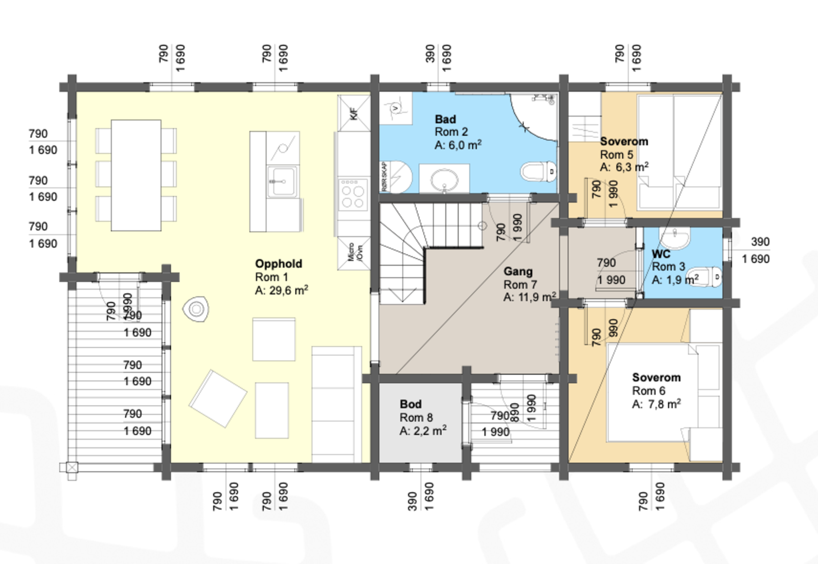 Plantegning hovedplan Lodge II Galleribilde