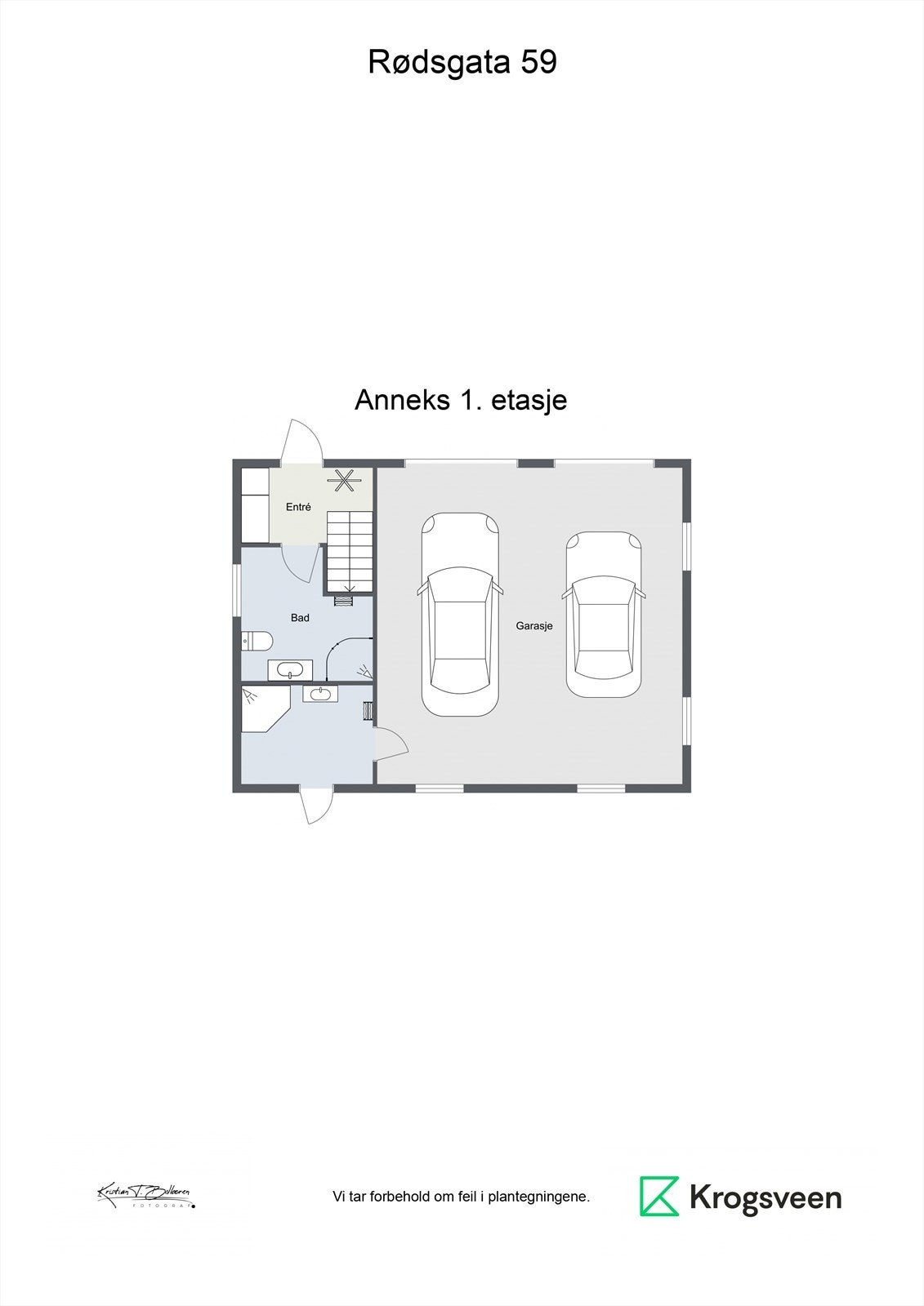 Planskisse 1. etasje anneks/garasje. Galleribilde