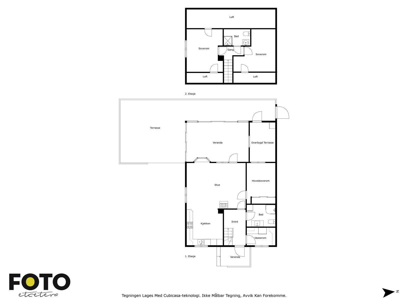 Gudbrands vei 21 A - begge etasjer. Veiledende planskisse - ikke målbar Galleribilde
