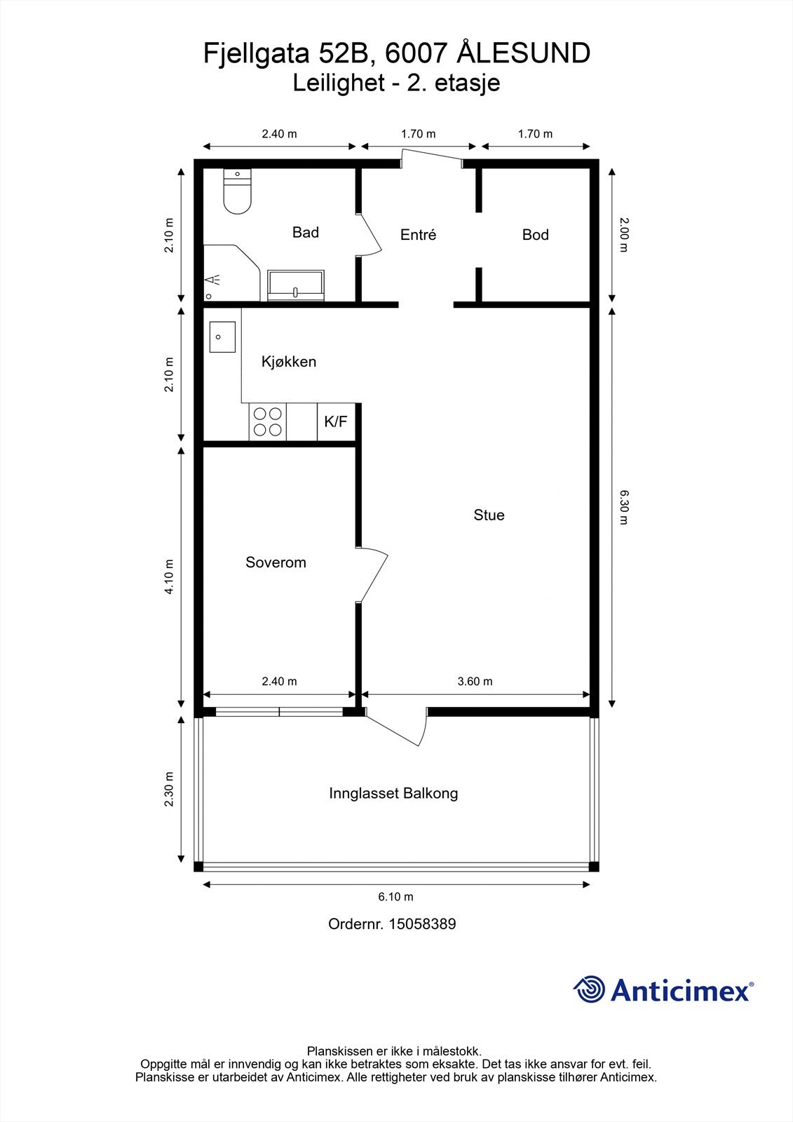 Målsatt plantegning Galleribilde