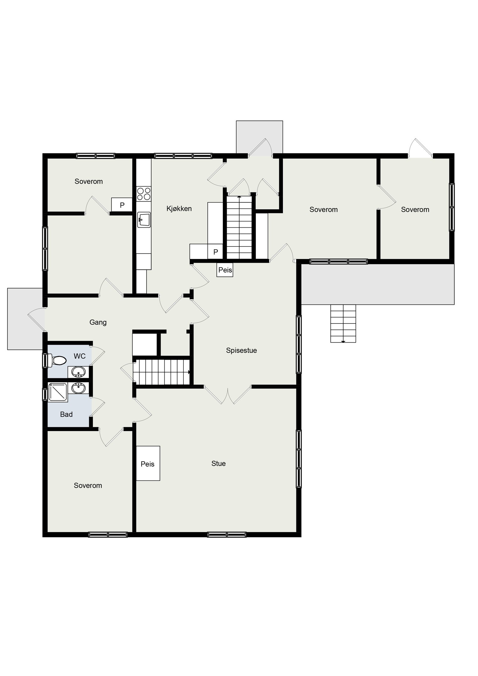 Plantegning av 1. etasje. Galleribilde