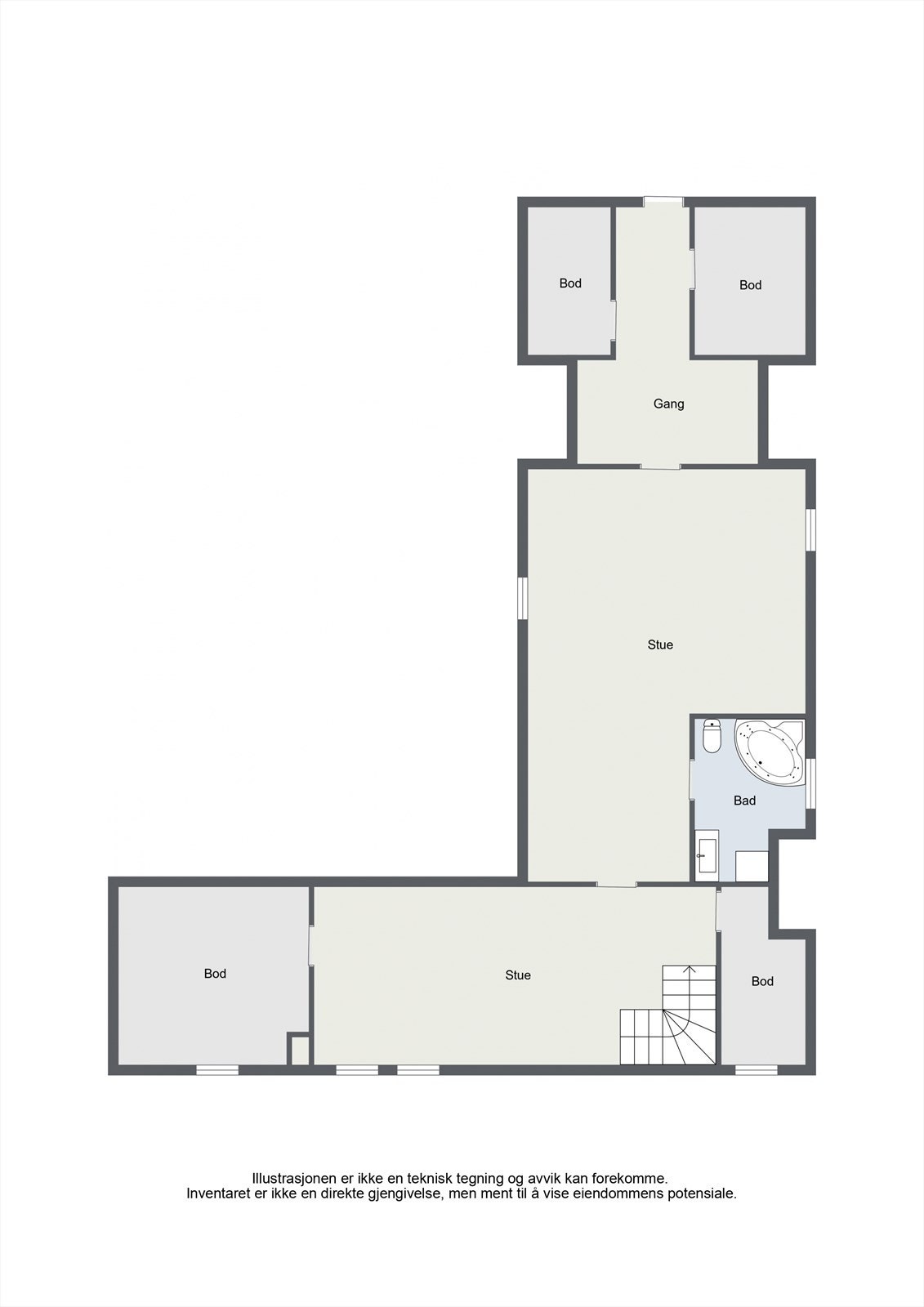 Plantegning 1. etg. enebolig Galleribilde