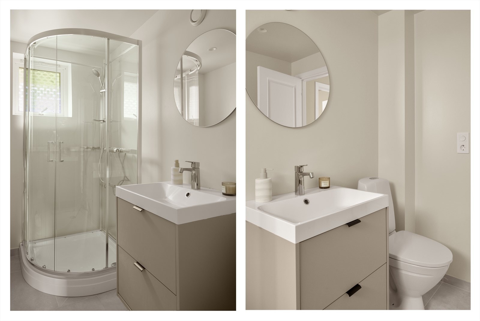 Badet inneholder dusj, toalett og servant. Galleribilde