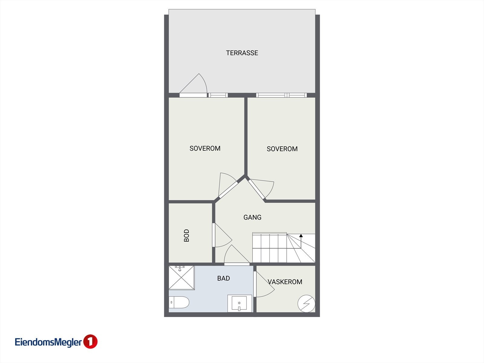 Plantegning av boligens underetasje. Galleribilde