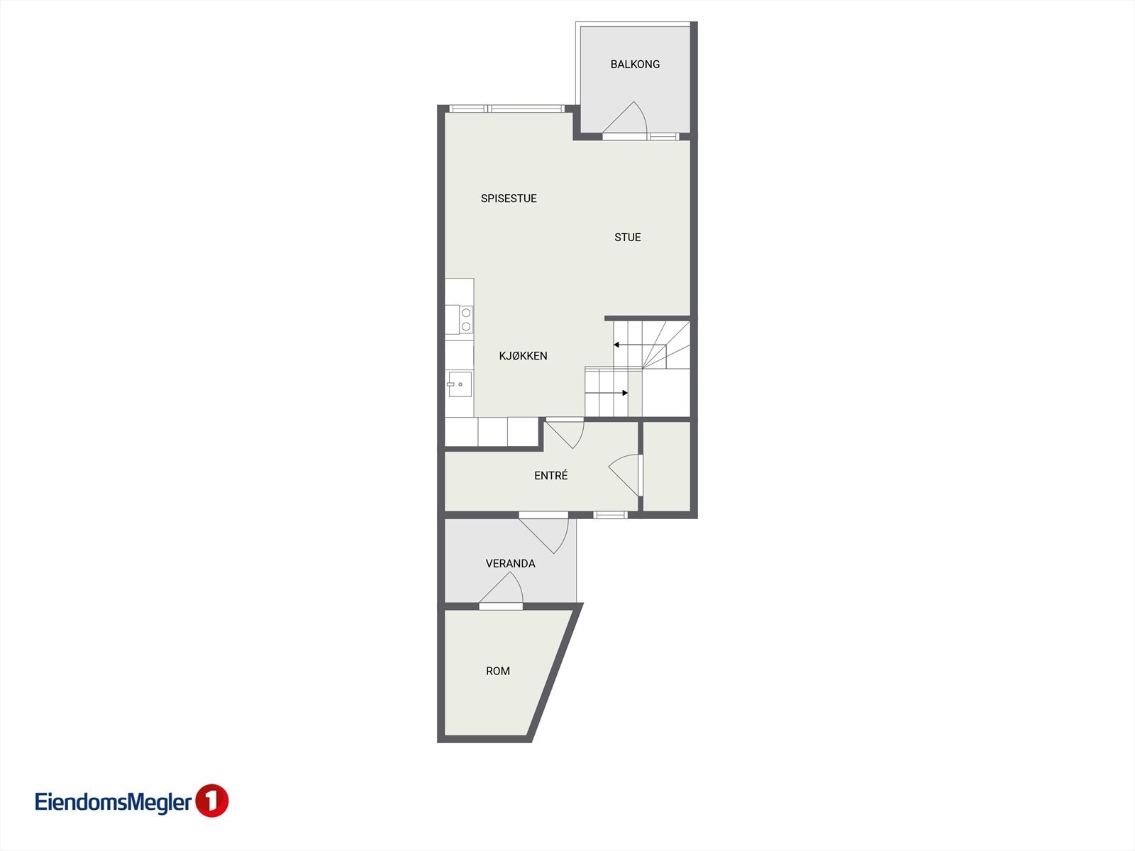 Plantegning av boligens 1. etasje. Galleribilde