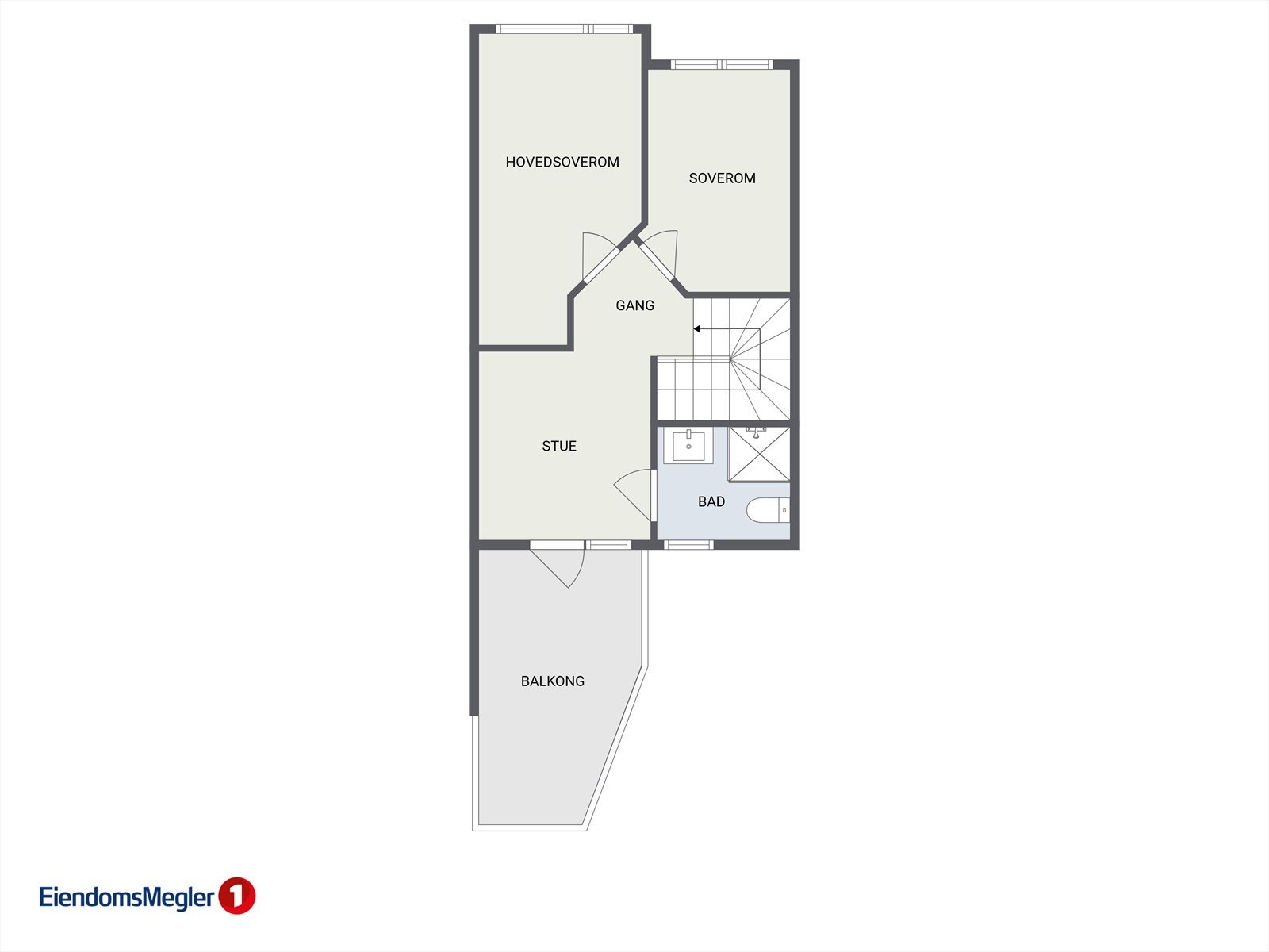Plantegning av boligens 2. etasje. Galleribilde