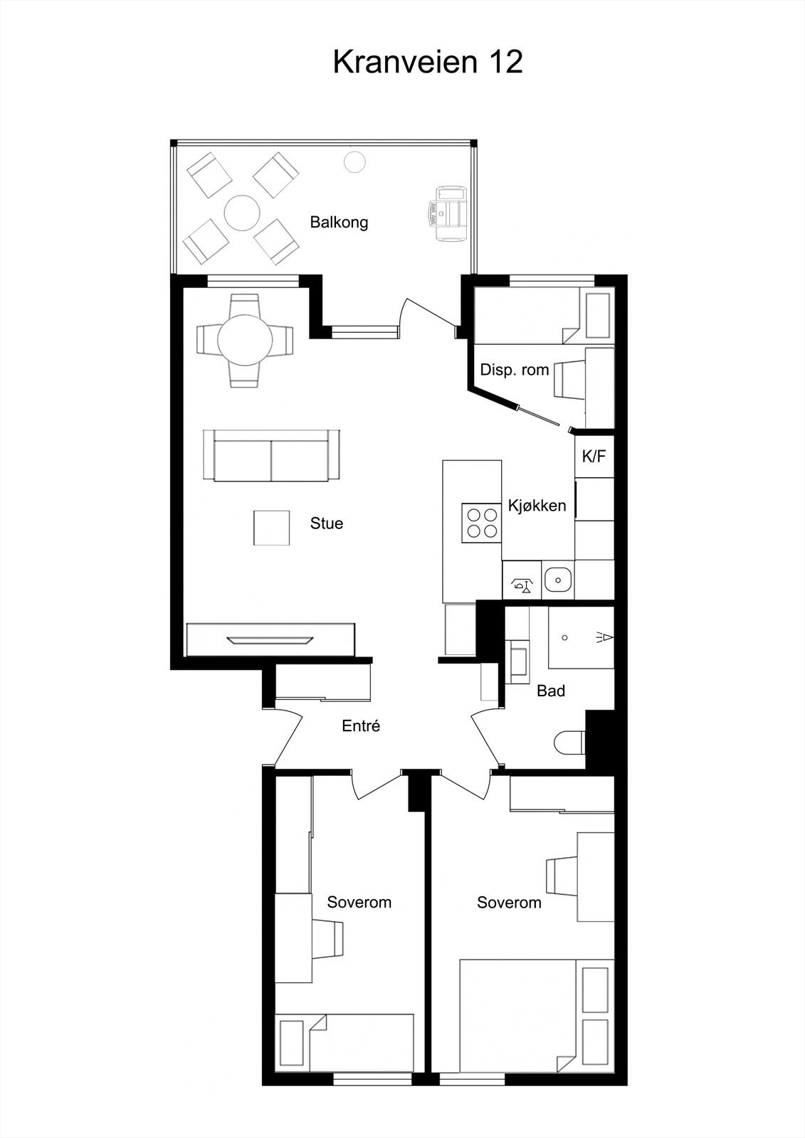 Møblert plantegning Galleribilde