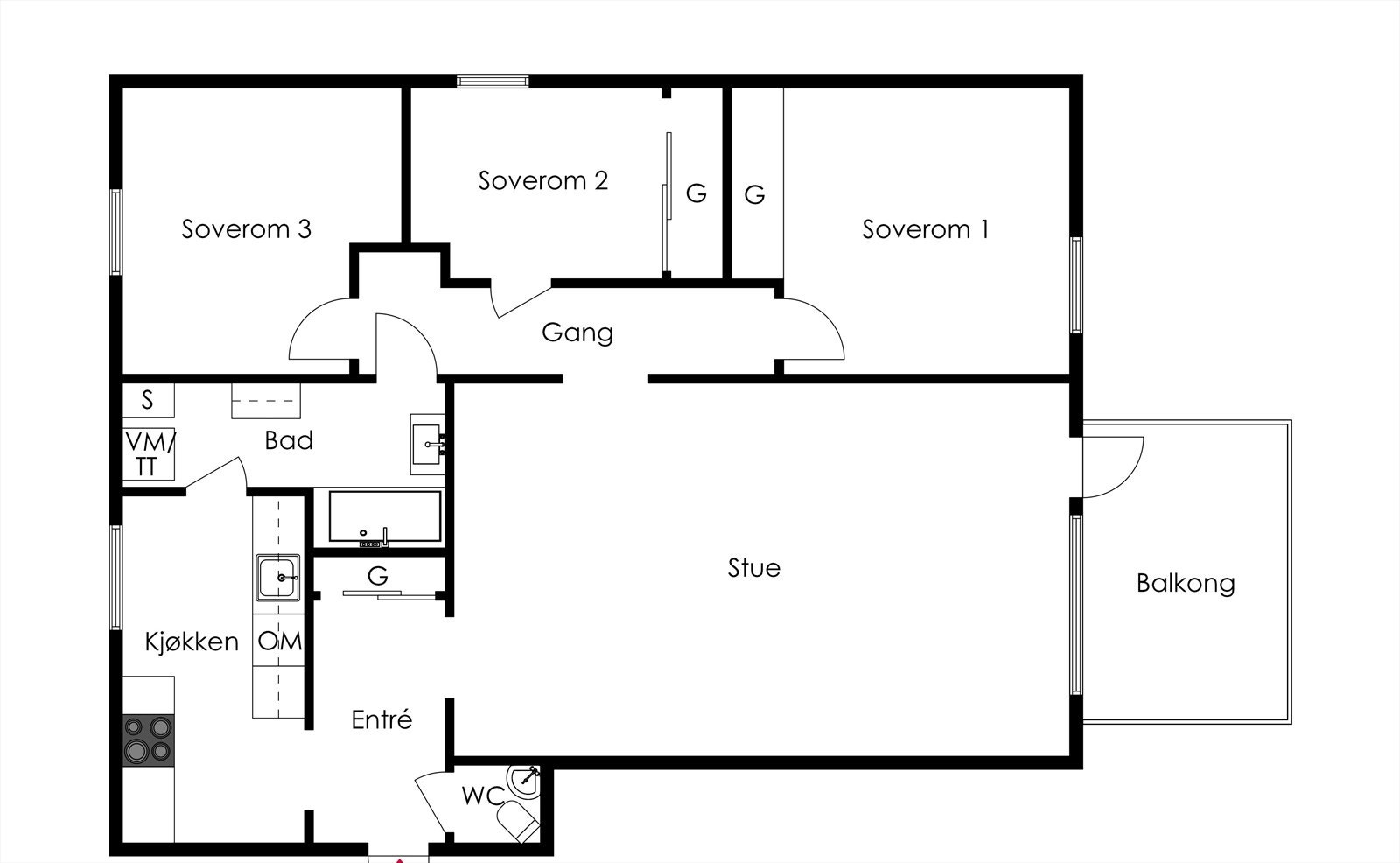 Planskisse 3. etasje Galleribilde