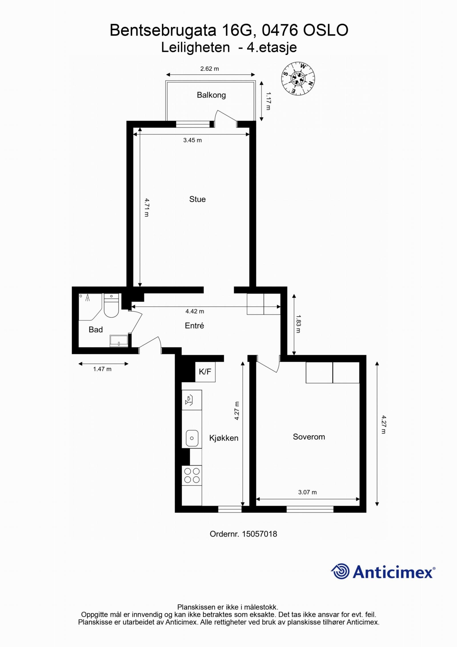 Dagens planløsning av boligen. Galleribilde