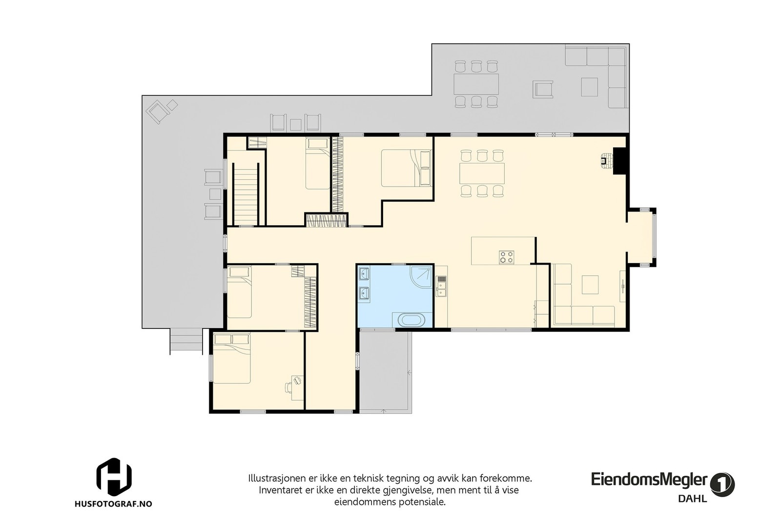 Plantegning 1. etasje Galleribilde