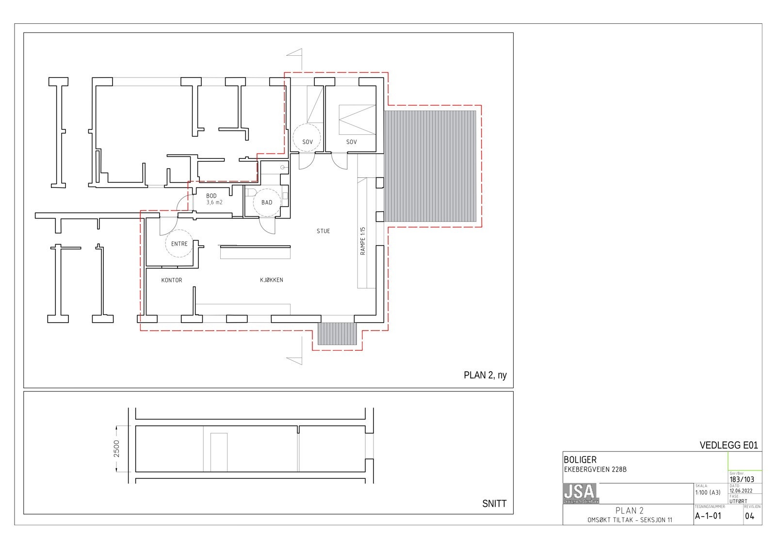 Eksisterende plan fra kjøp. Tidligere treningssenter Galleribilde