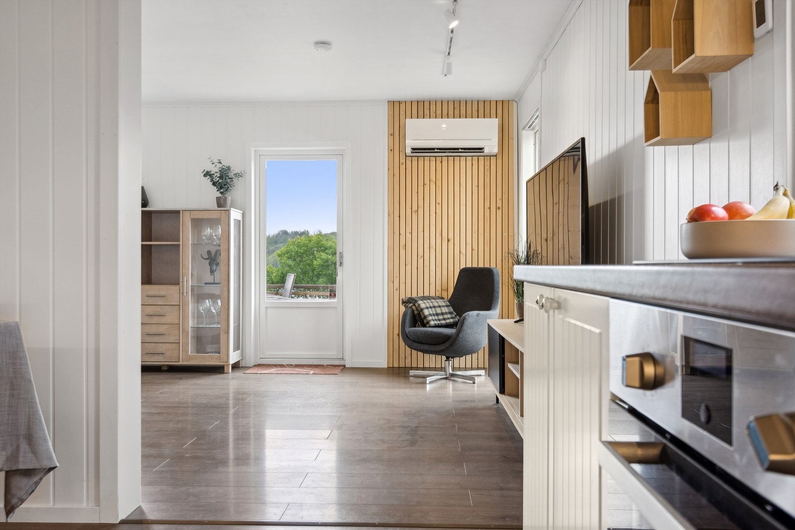 Det er installert varmepumpe på stue. Galleribilde