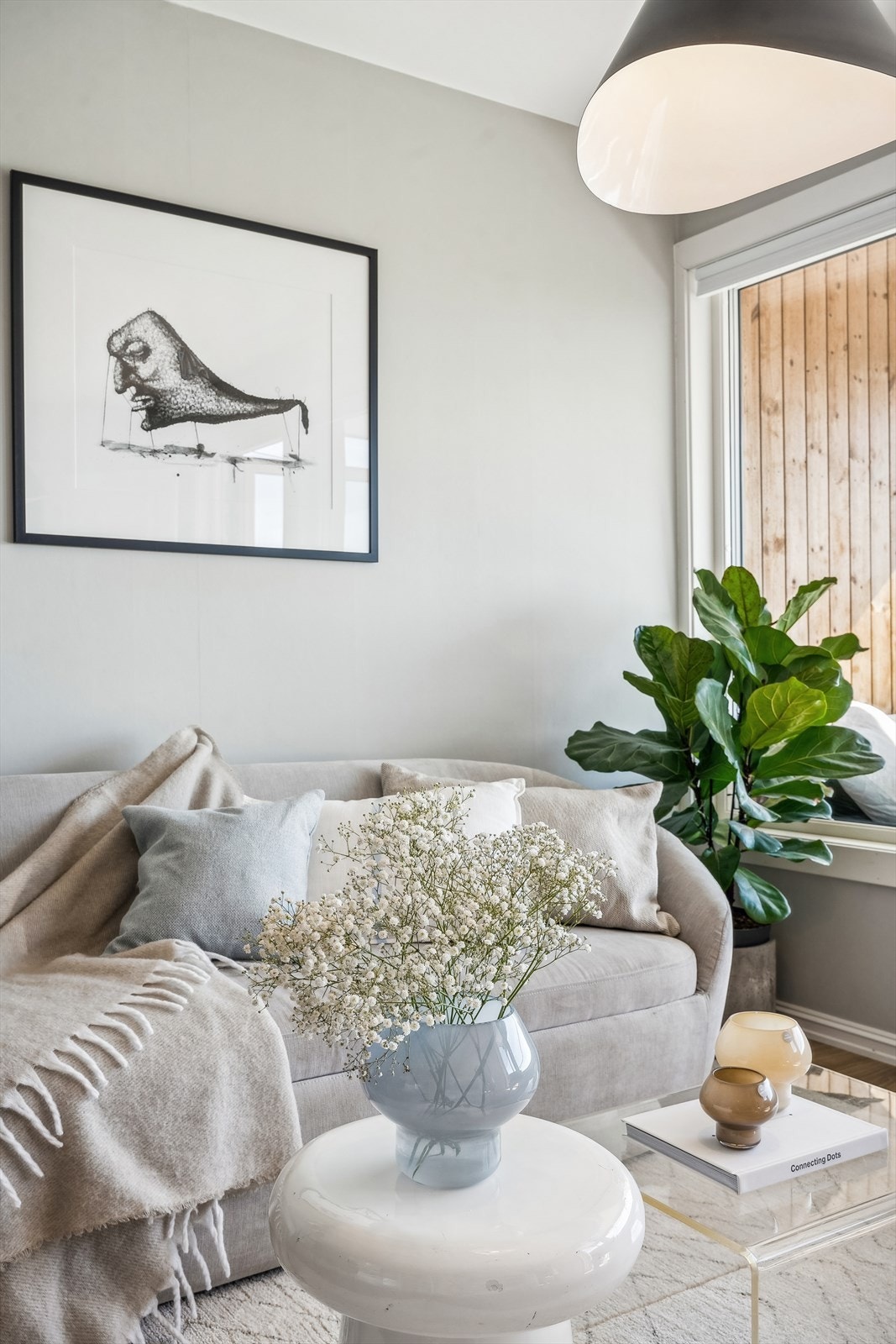 God plass til sofa. Flott utsikt. Galleribilde