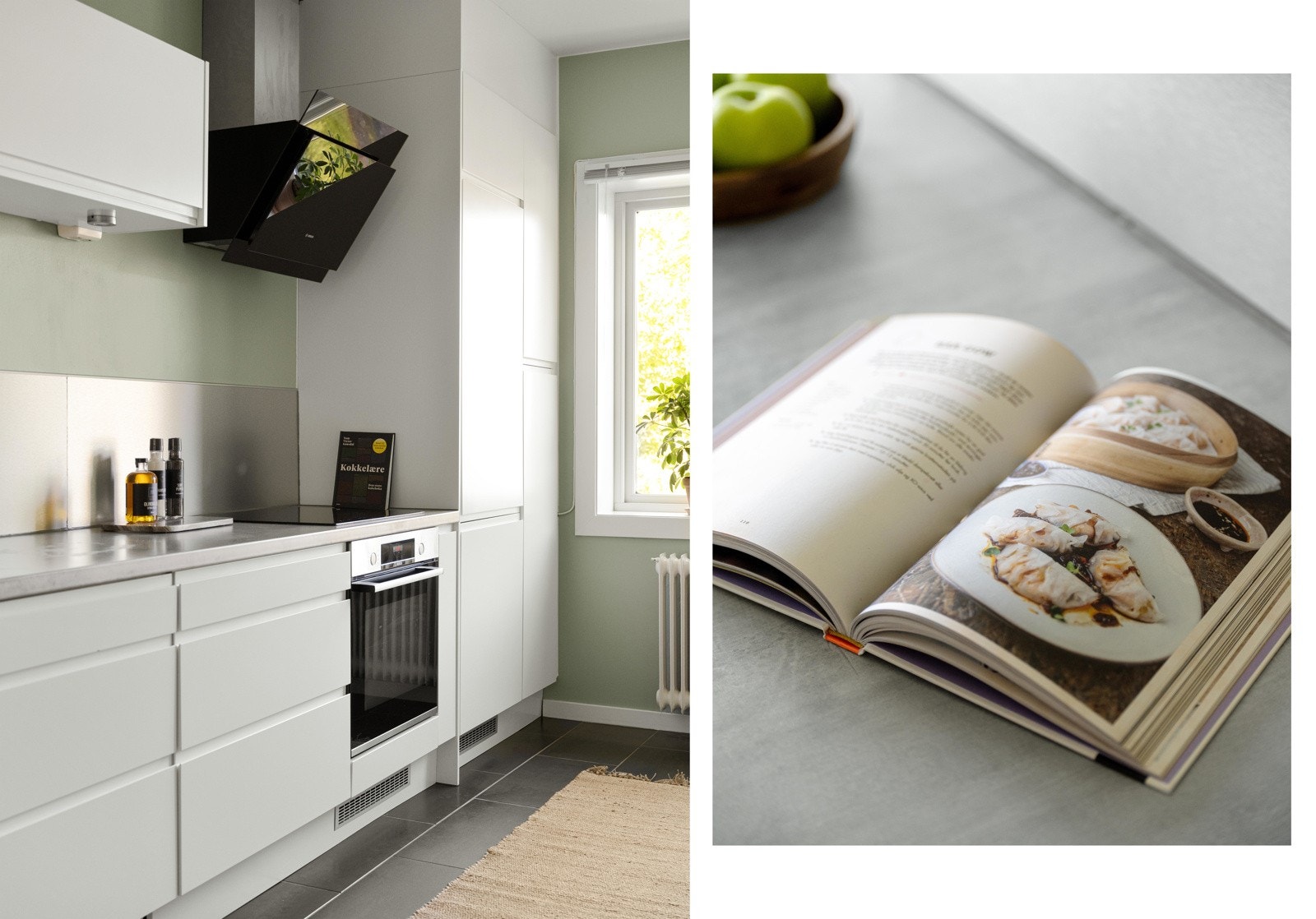Alt av innredning og hvitevarer var nytt i 2019, utført i en tidløs og moderne stil. Innredningen består av slette, matte fronter og laminat benkeplater. Galleribilde