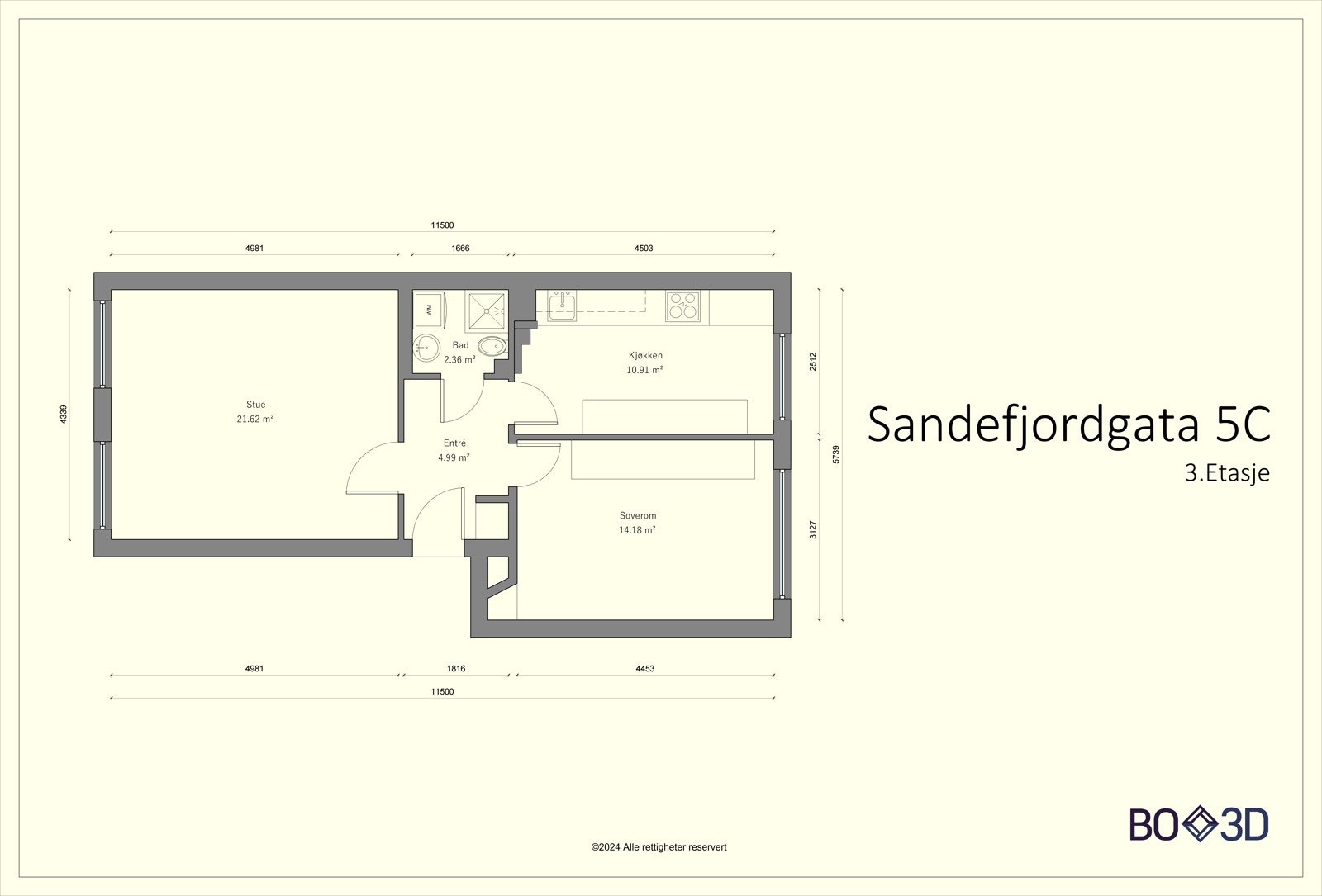Før vi blar videre ser nærmere på boligens planskisse, slik at du får orientert deg litt. I tillegg til leilighetens innvendige arealer disponerer den en kjellerbod, målt til ca. 4 kvm. Galleribilde