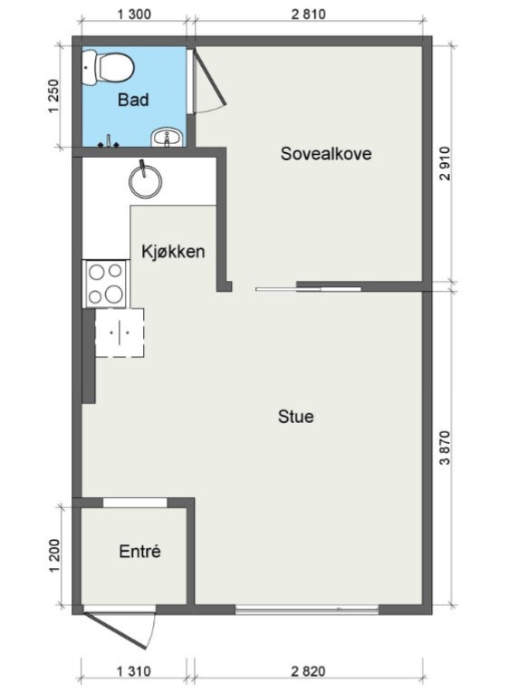 Plantegning av leiligheten. Galleribilde