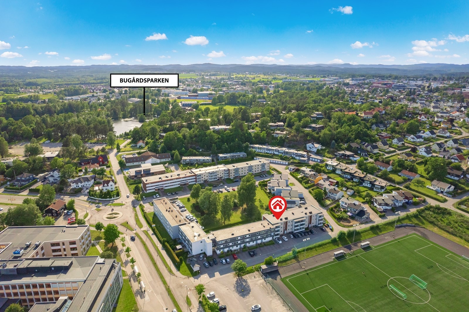 Idylliske Bugårdsparken i umiddelbar nærhet. Galleribilde