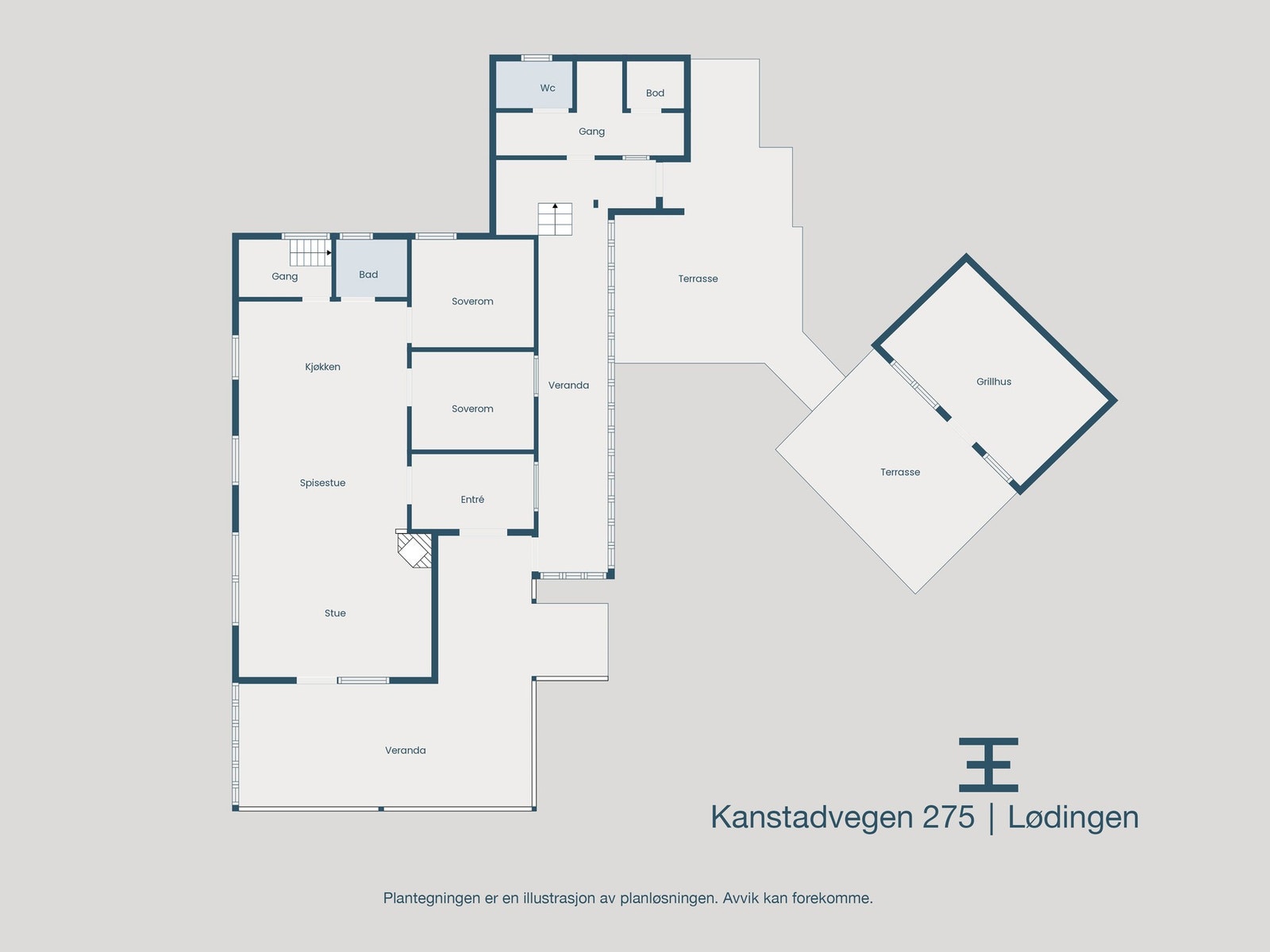 Plantegning 1. etasje Galleribilde