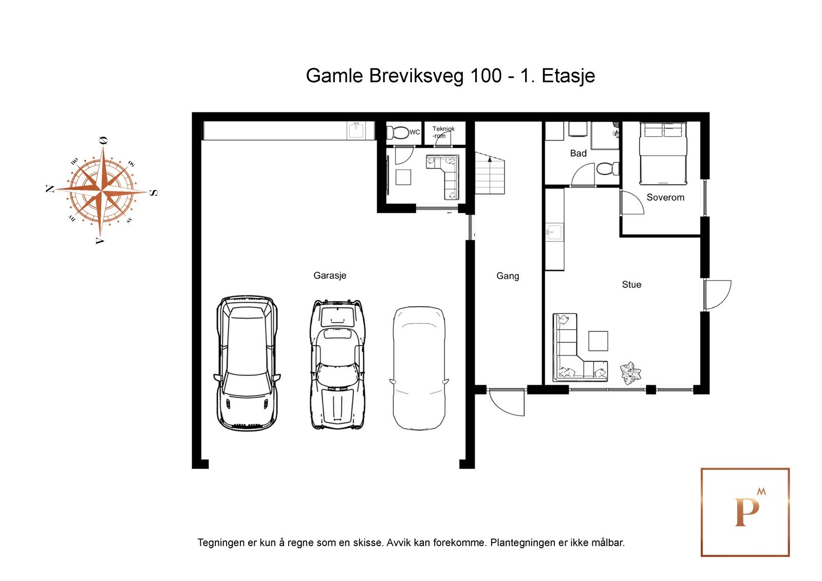 Plantegning 1.etg. Galleribilde