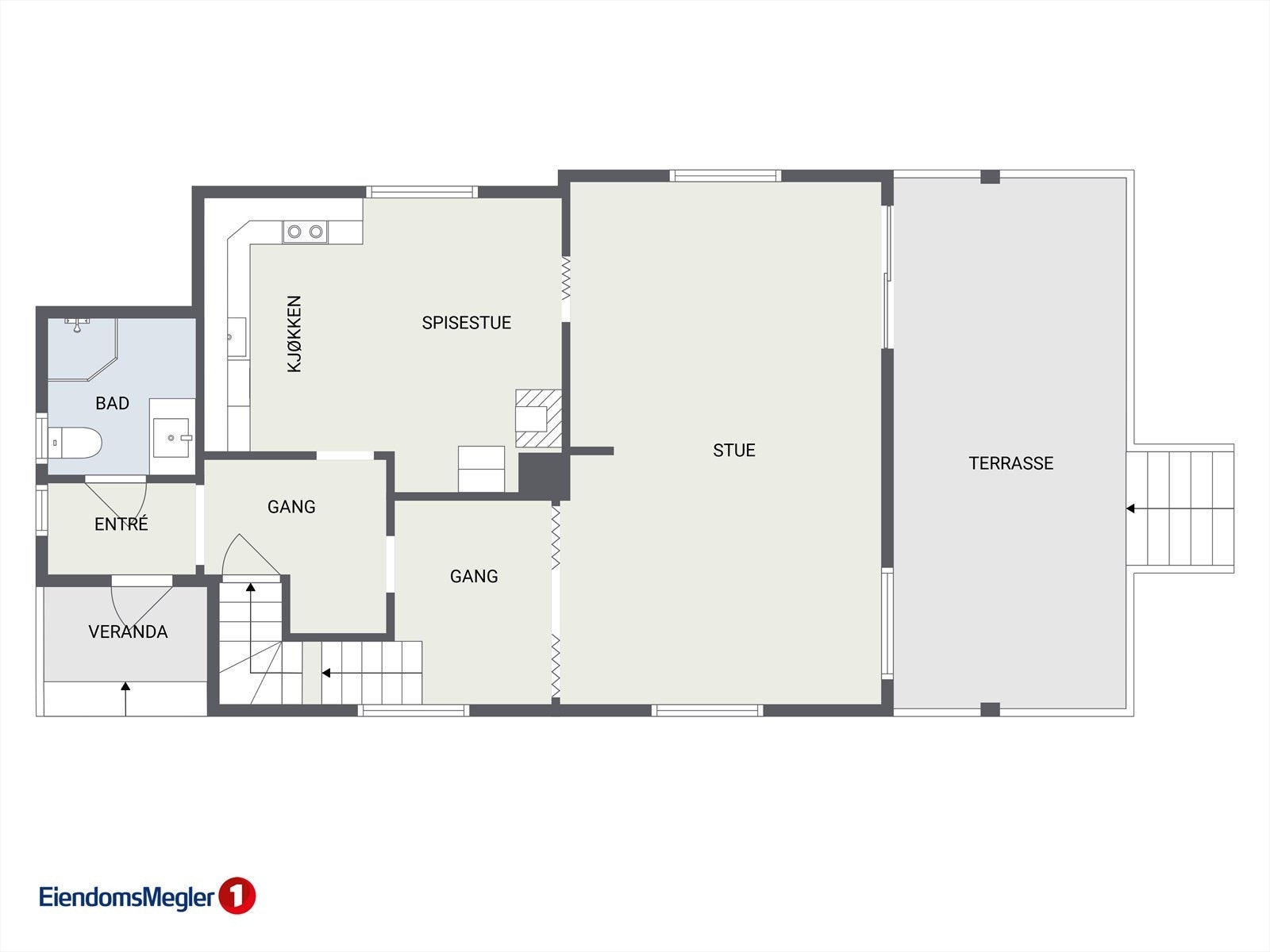 Plantegning 1. etasje. Galleribilde