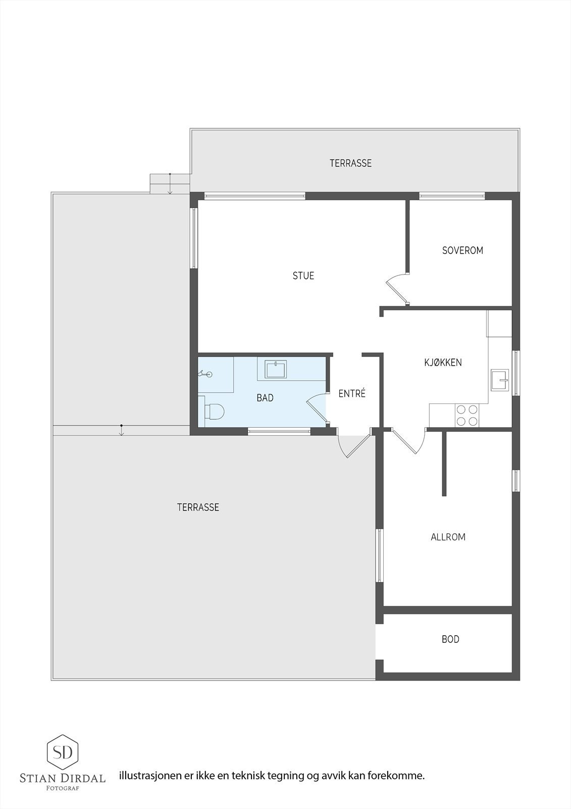 Fototegning Galleribilde