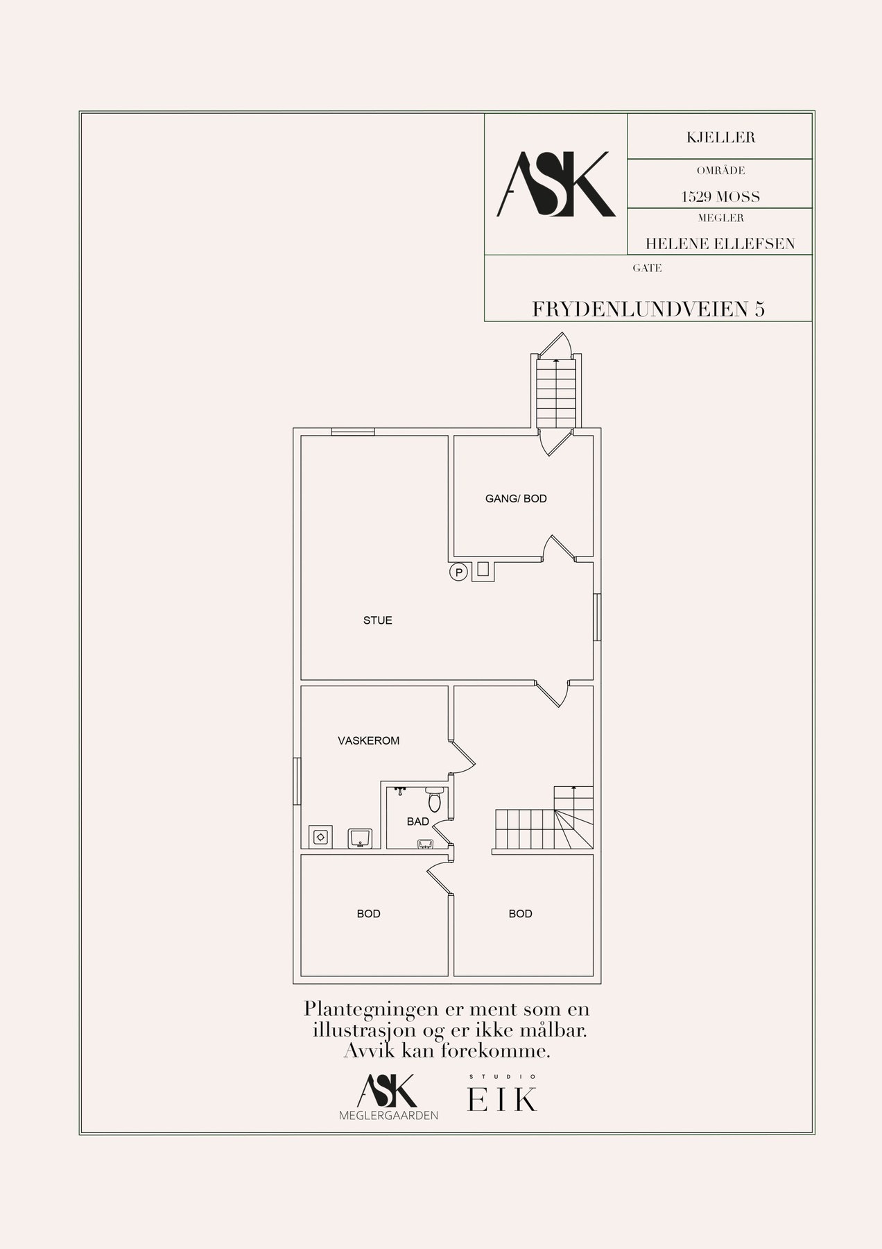 Plantegning kjeller. Galleribilde