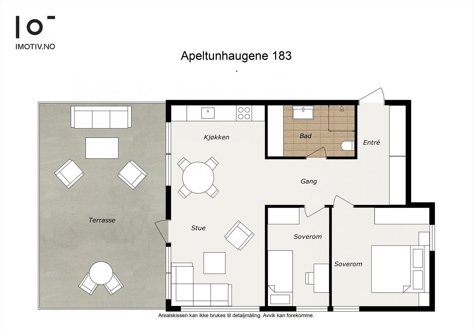 - Planløsning. I tillegg har leiligheten en ekstern utvendig bod på 3 m² - Galleribilde