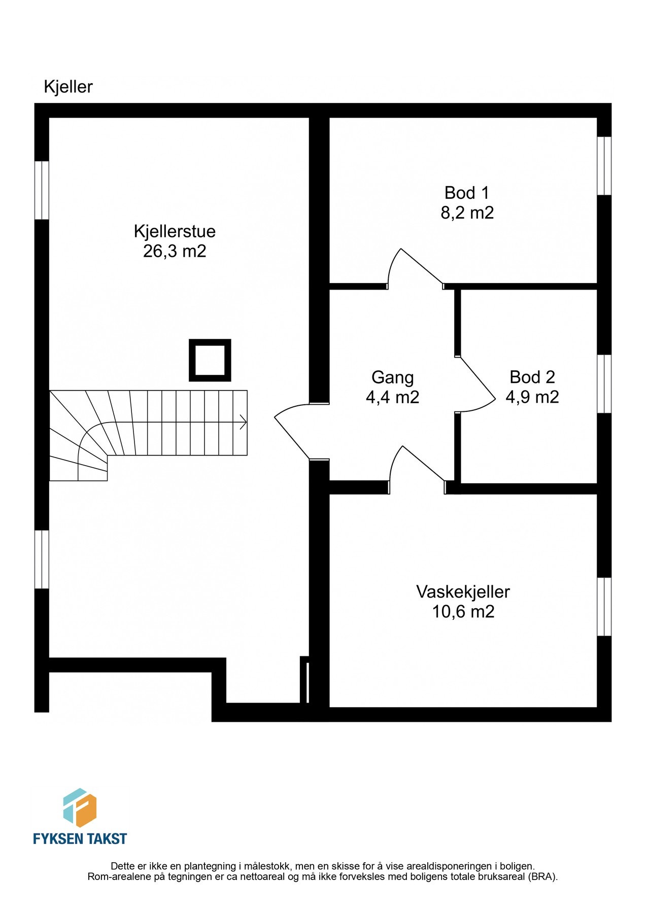 Planskisse kjeller. Galleribilde