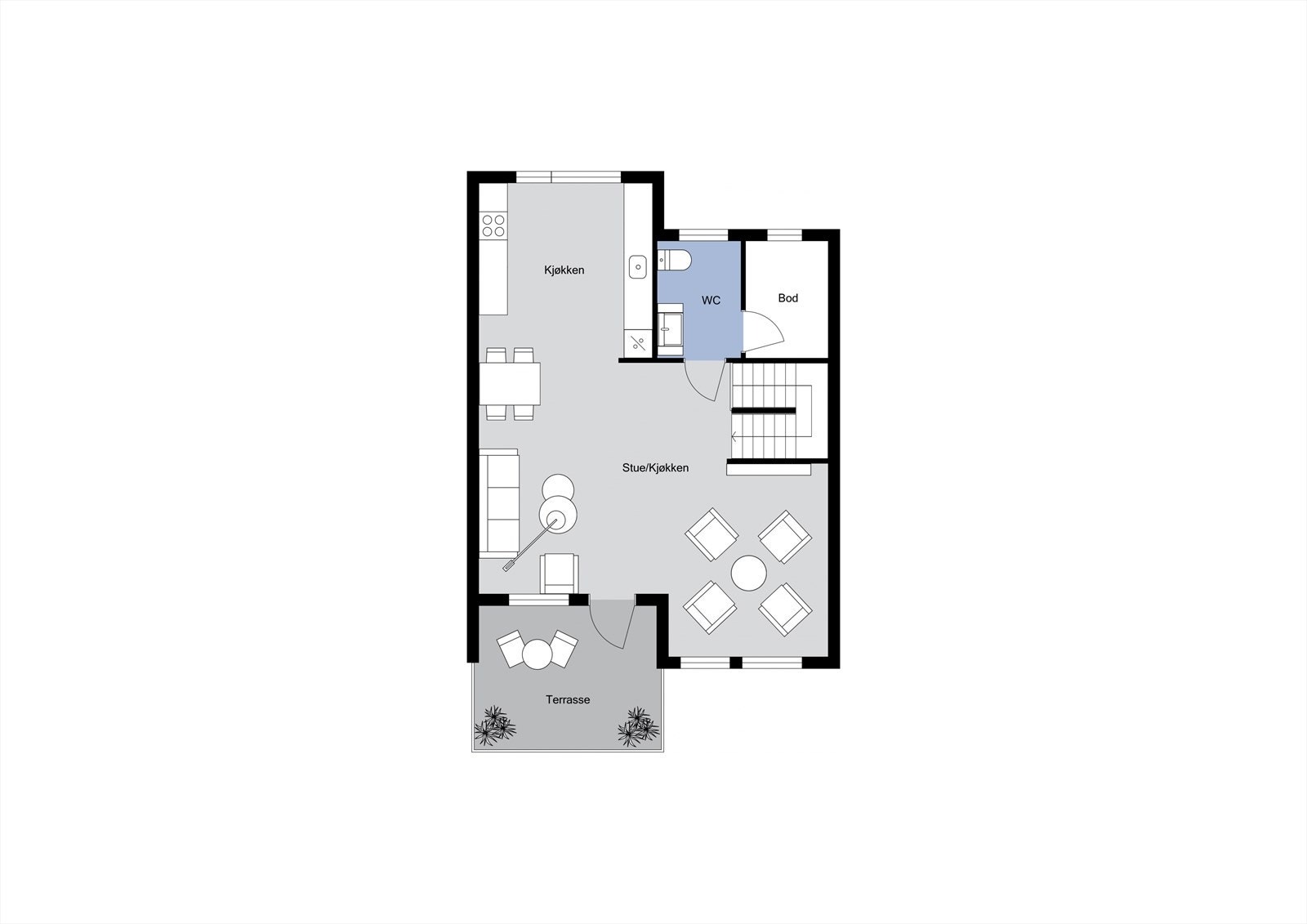 Planløsning 2. etasje Galleribilde