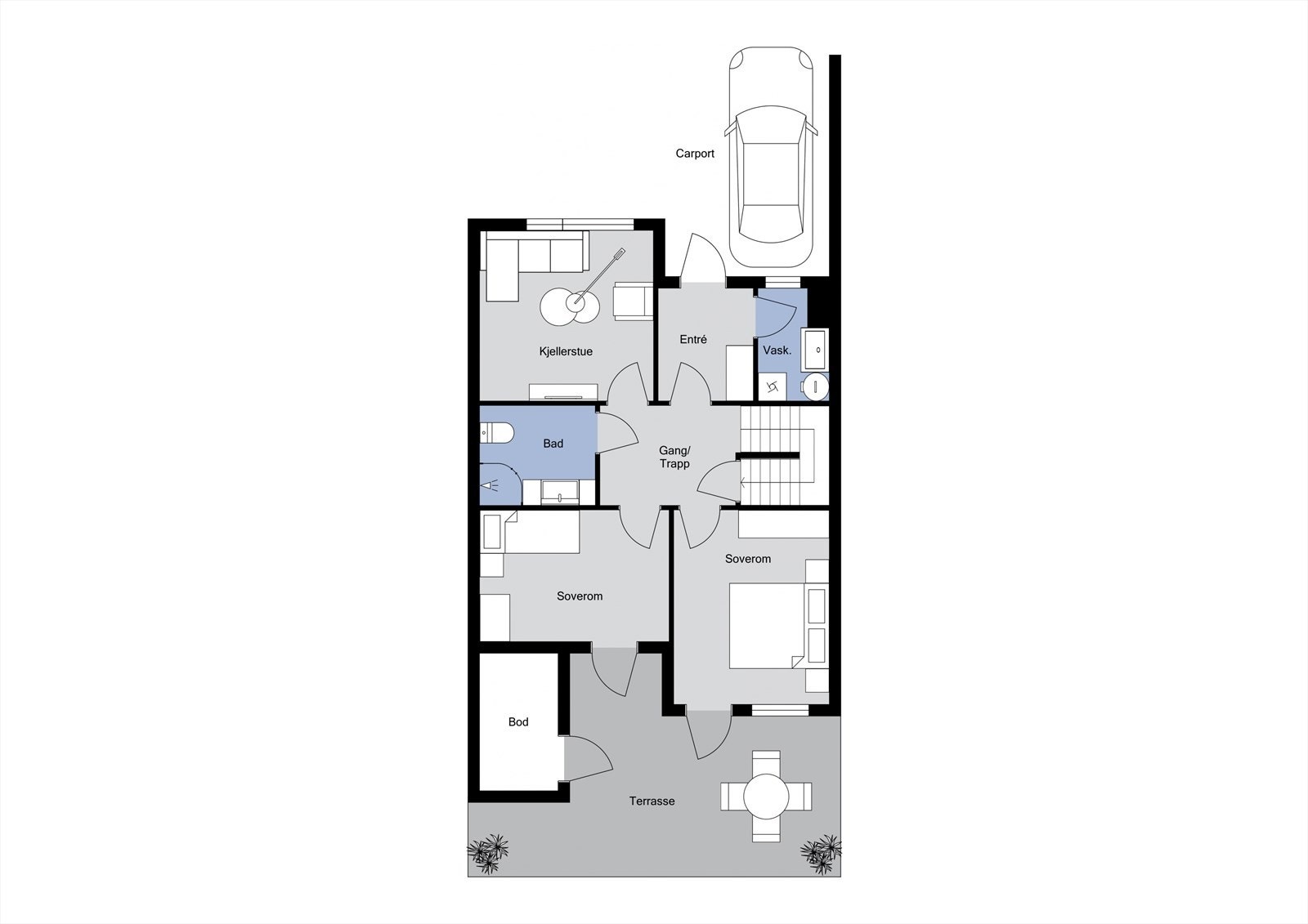 Planløsning 1. etasje Galleribilde