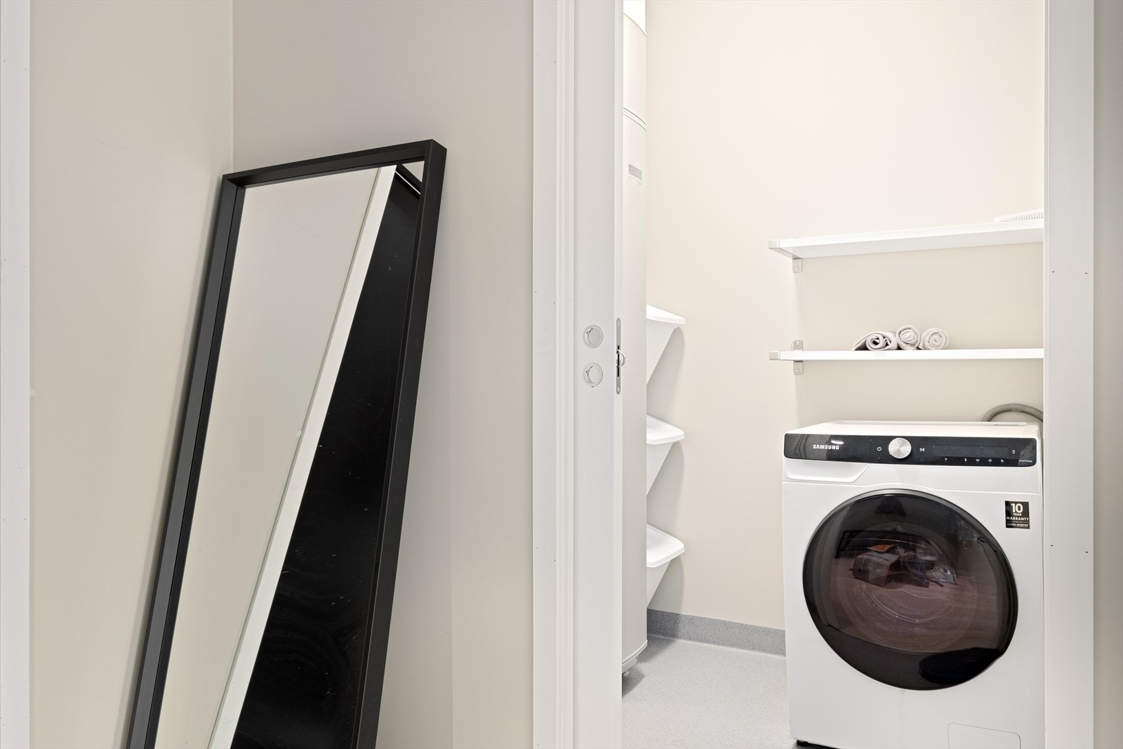 Leilighetens innvendige bod er benyttet som vaskerom. Galleribilde